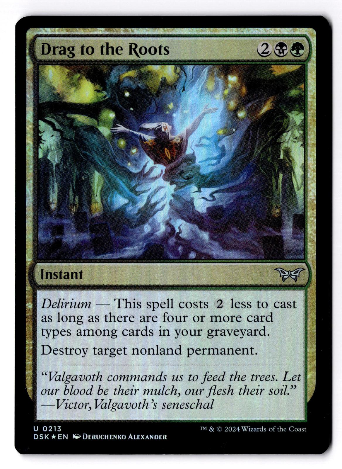 Drag to the Roots 213 Duskmourn: House of Horror Magic: The Gathering Foil LP