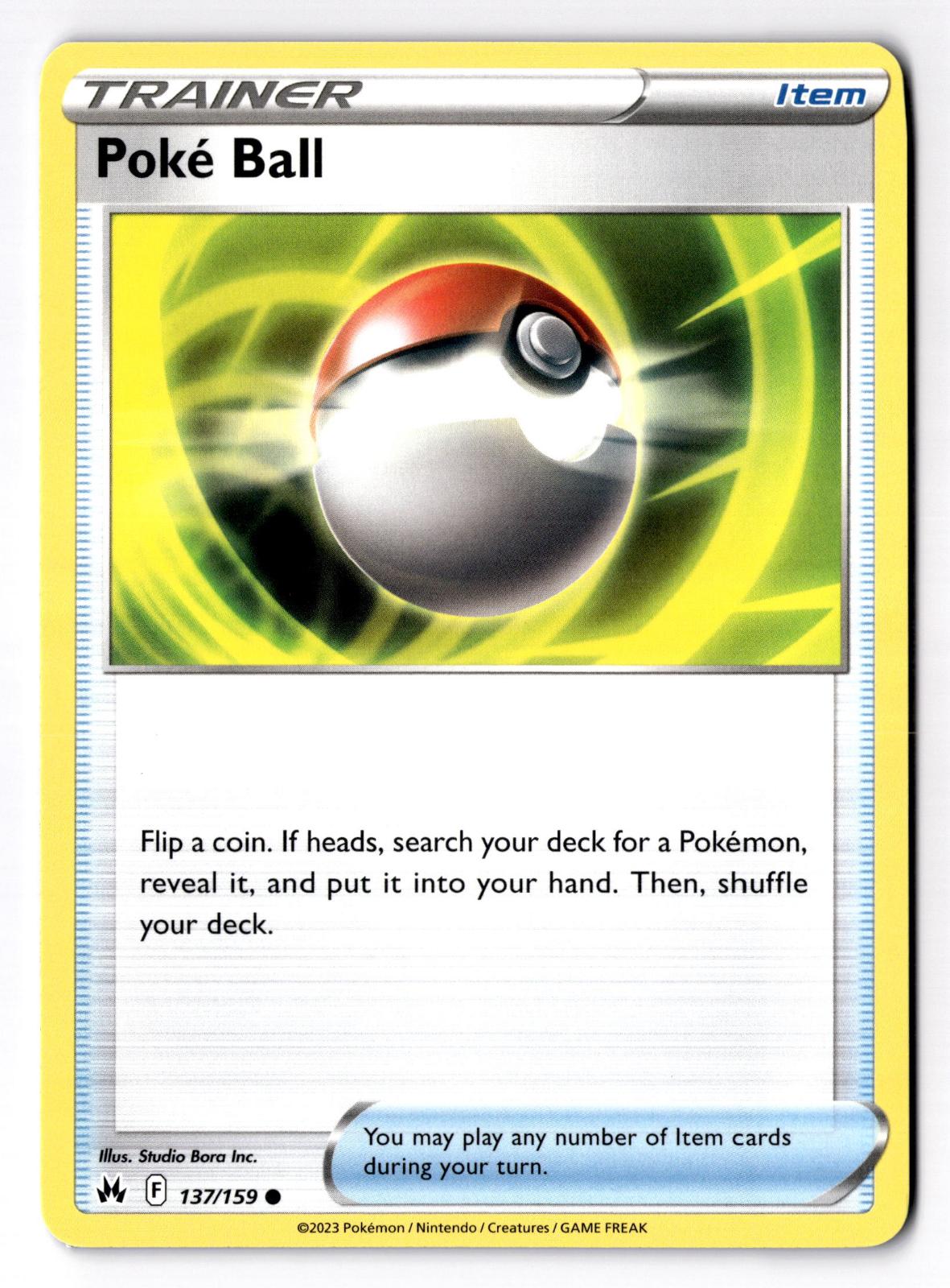 Poke Ball 137/159 Common Crown Zenith Pokemon Near Mint