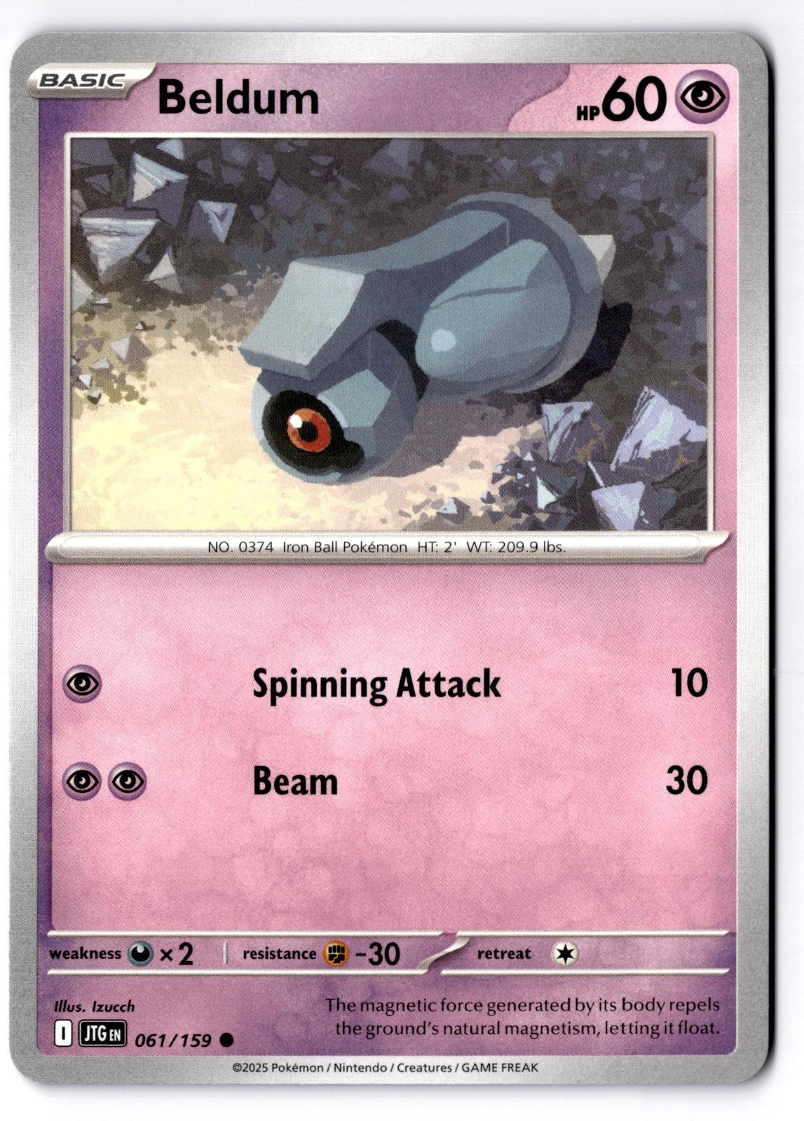Beldum 061/159 Common Journey Together Pokemon Near Mint