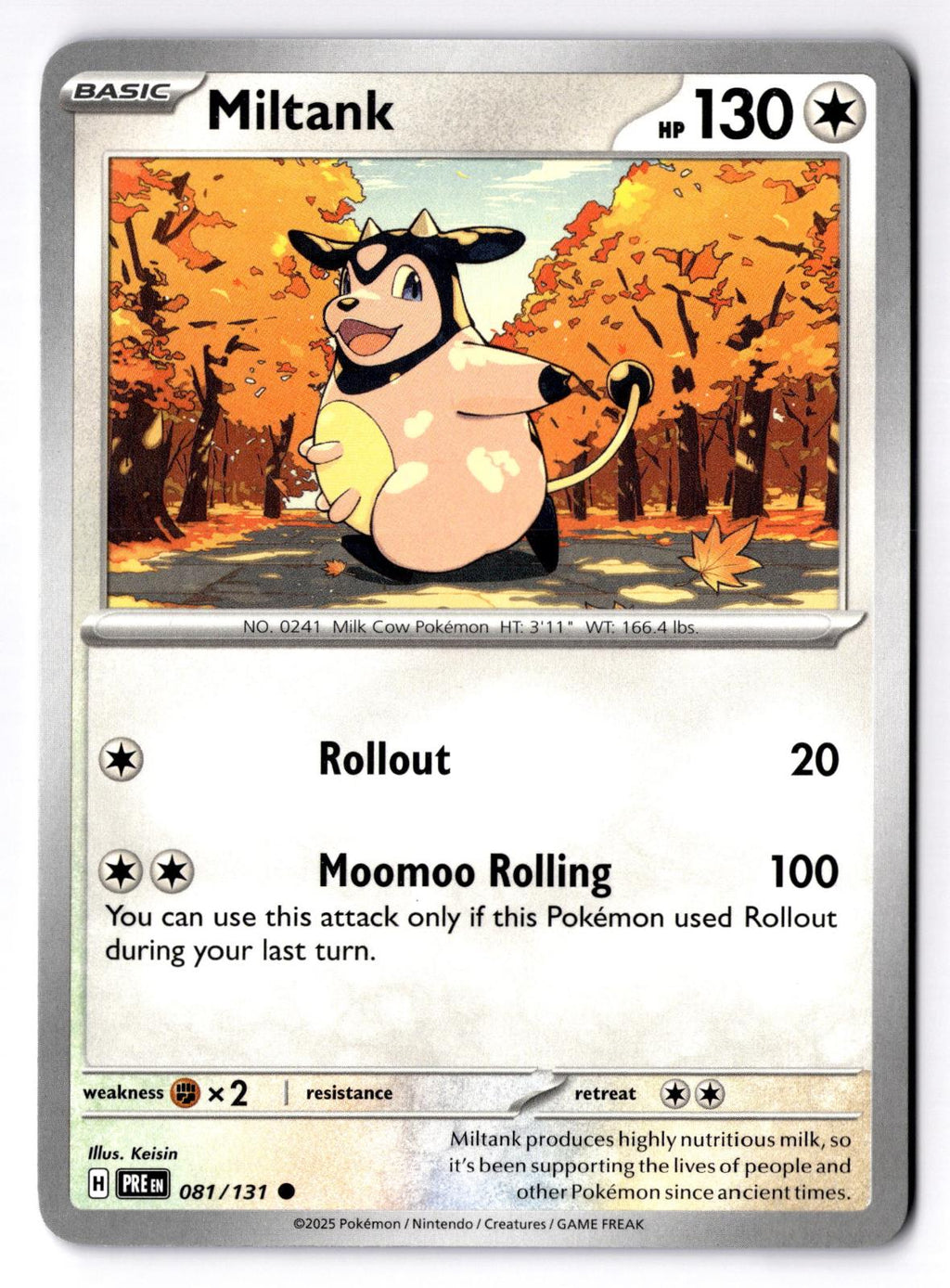 Miltank 081/131 Common Prismatic Evolutions Pokemon Near Mint