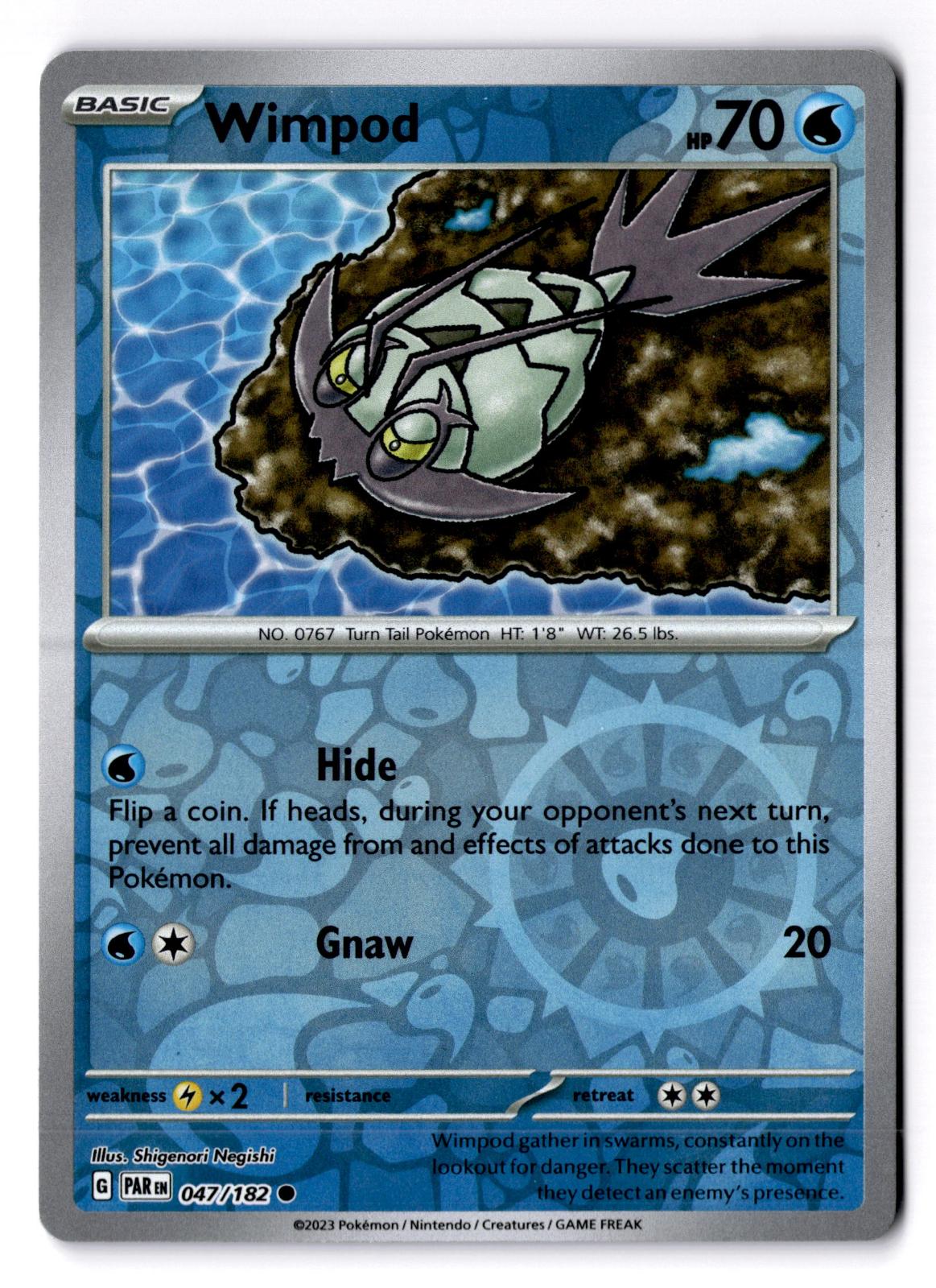 Wimpod 047/182 Common Paradox Rift Pokemon Reverse Holo Near Mint