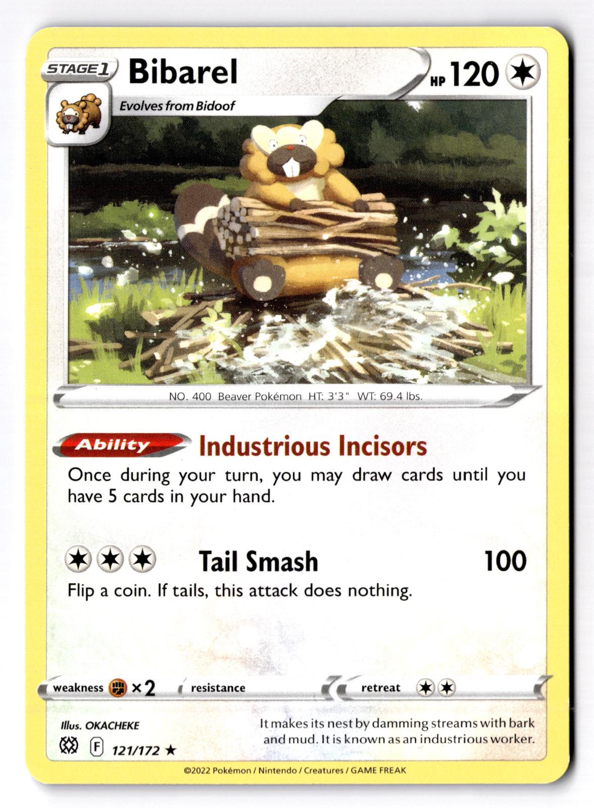 Bibarel 121/172 Rare Deck Exclusives Pokemon Lightly Played