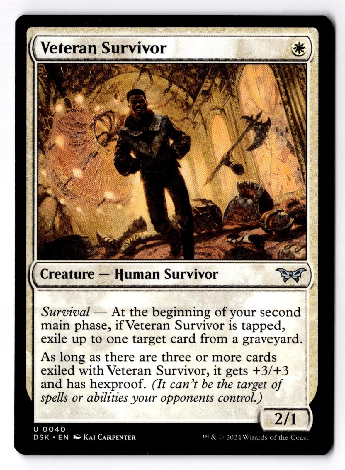 Veteran Survivor 40 Uncommon Duskmourn: House of Horror Magic: The Gathering LP