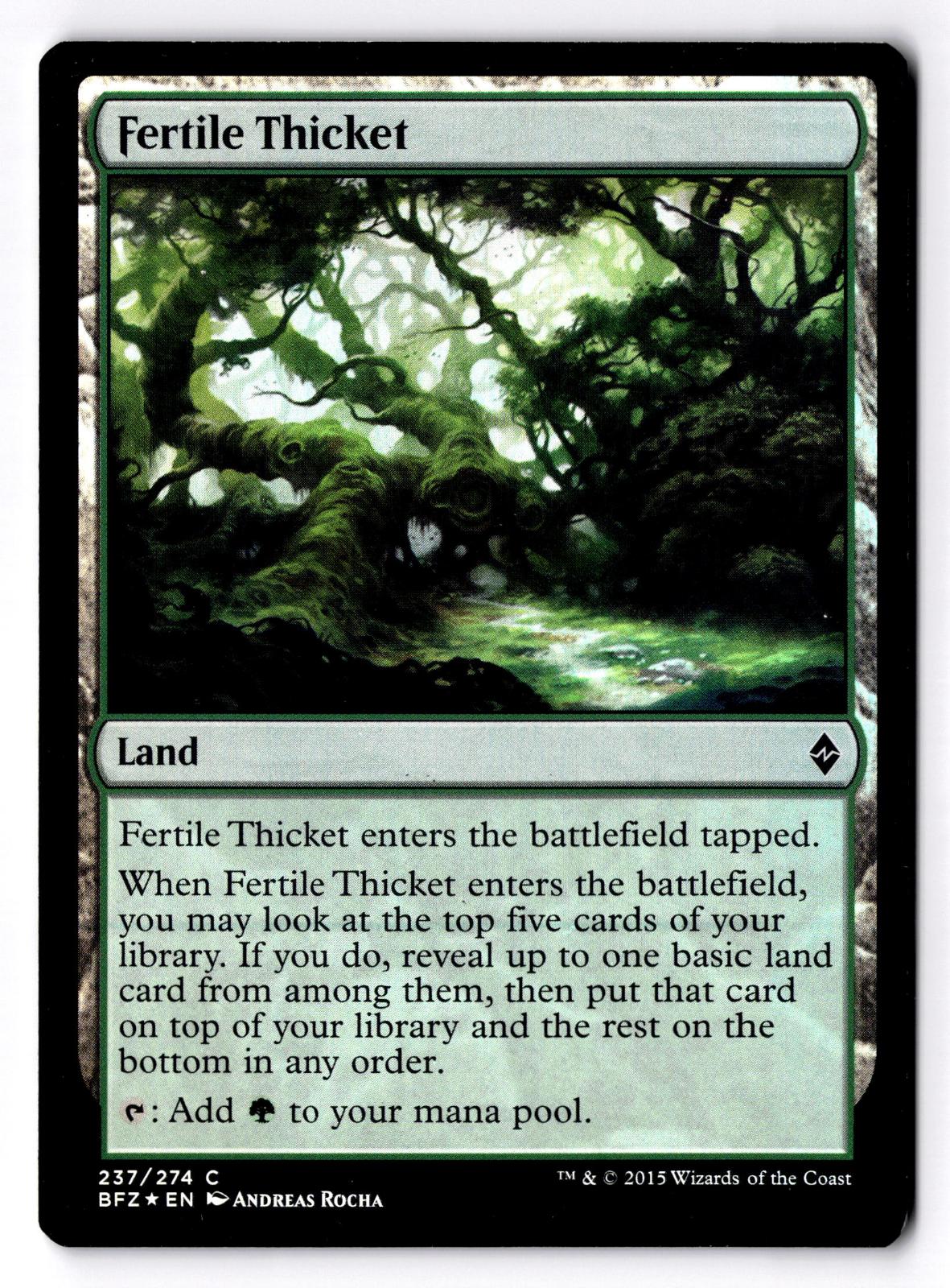 Fertile Thicket 237 Common Battle for Zendikar Magic: The Gathering Foil LP