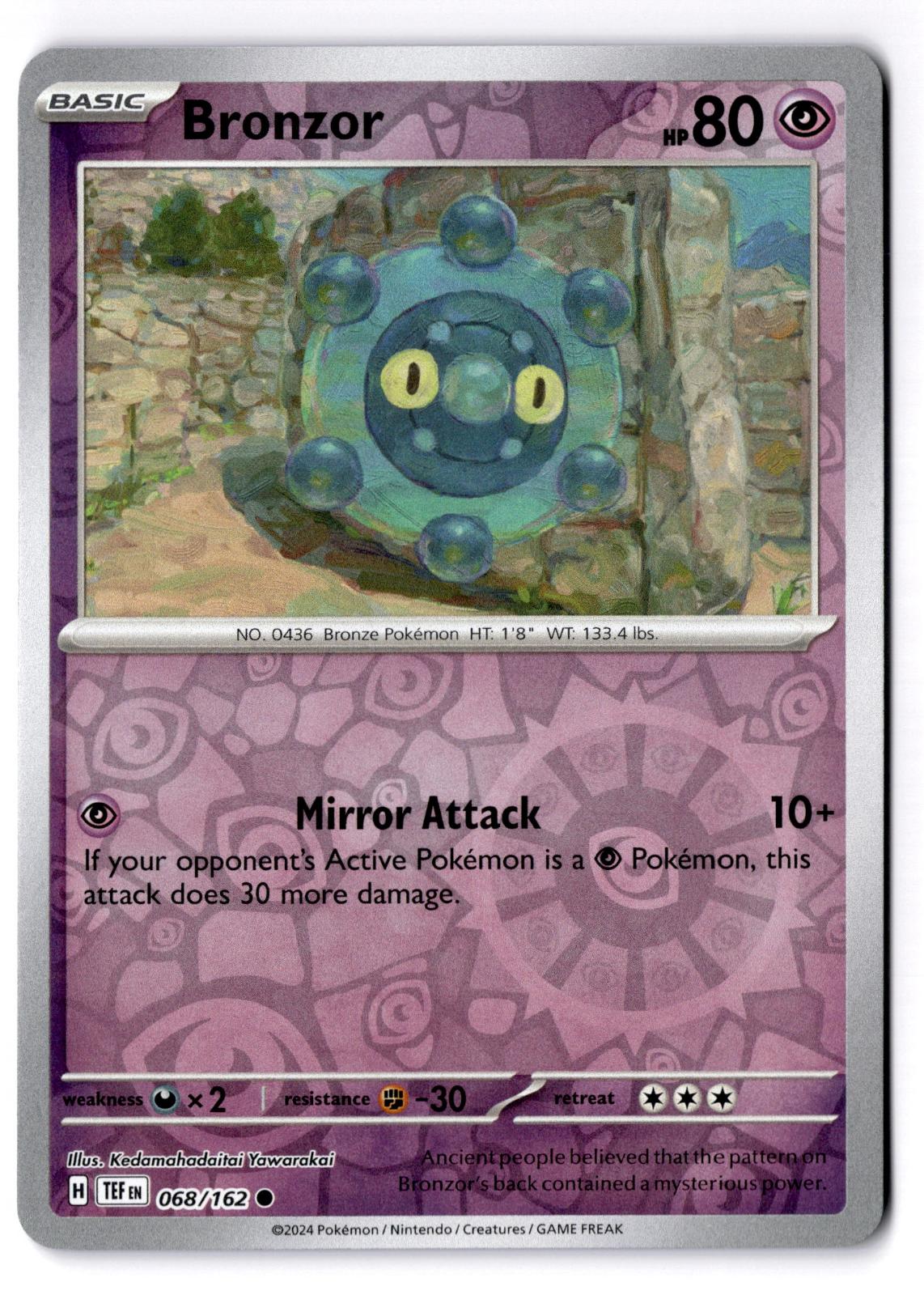 Bronzor 068/162 Common Temporal Forces Pokemon Reverse Holo Near Mint