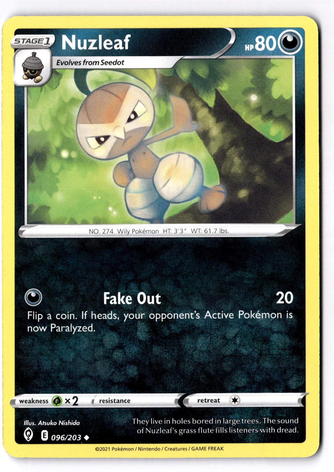 Nuzleaf 096/203 Uncommon Evolving Skies Pokemon Near Mint