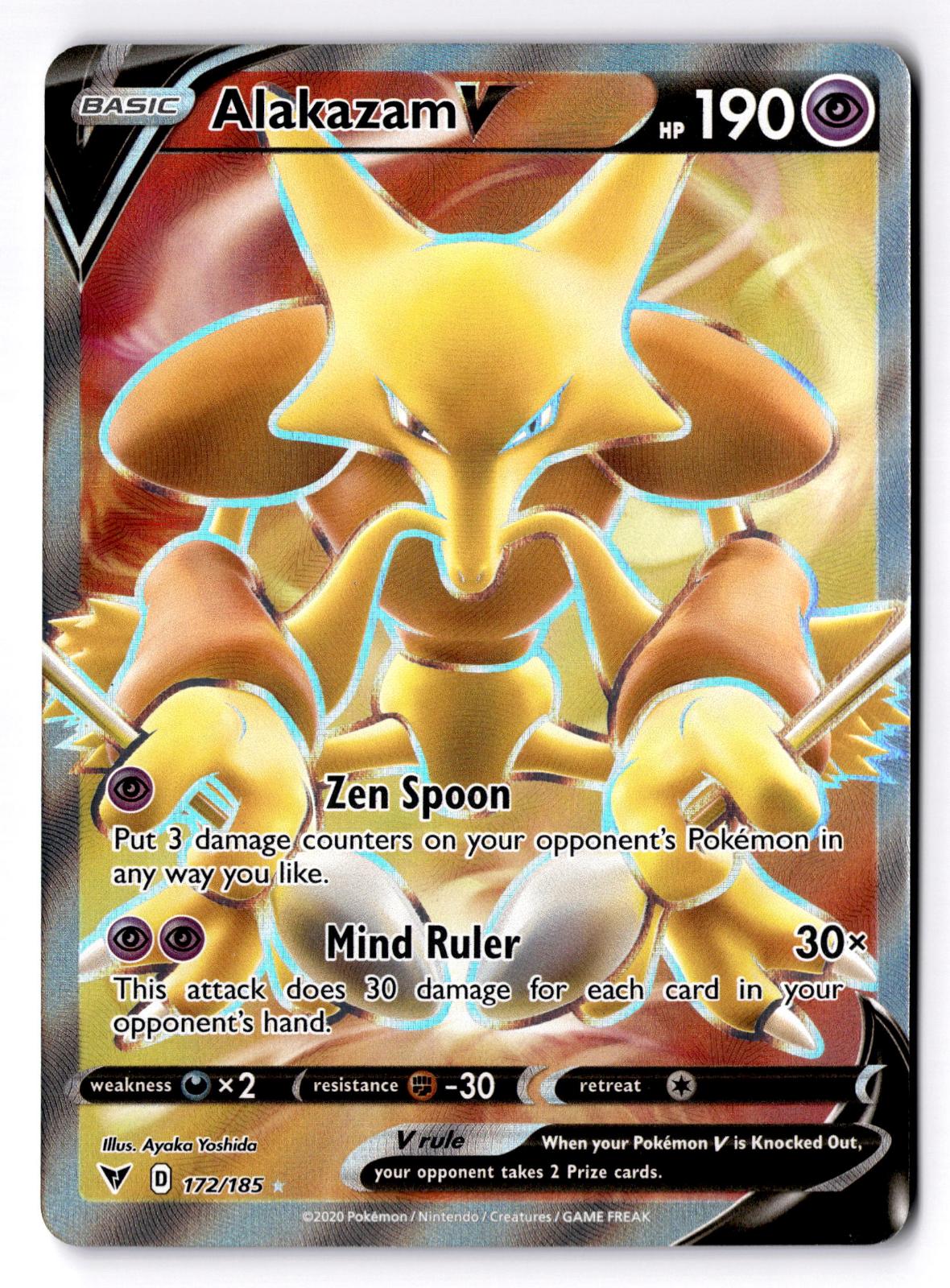 Alakazam V 172/185 Ultra Rare Vivid Voltage Pokemon Holo Near Mint