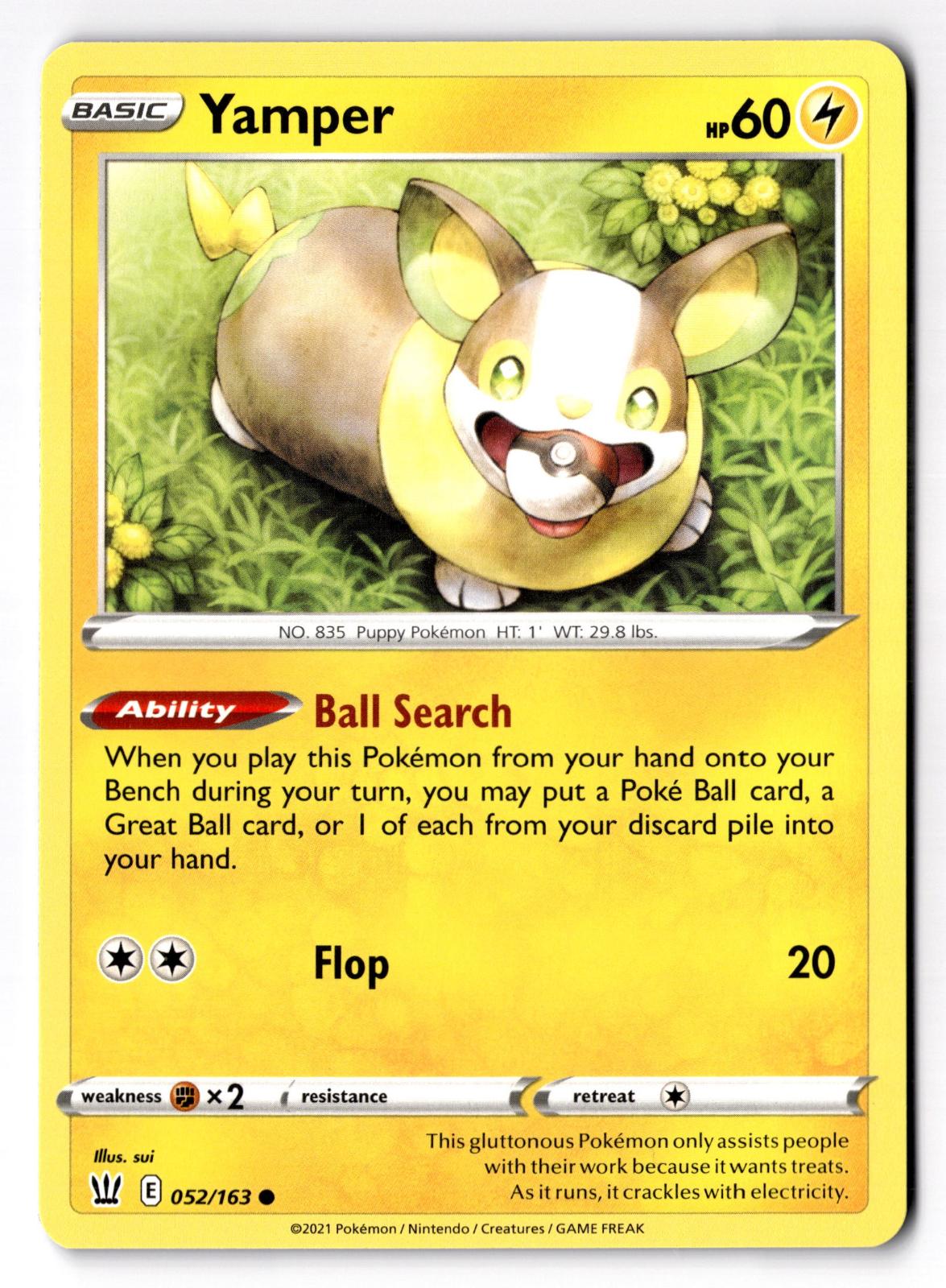 Yamper 052/163 Common Battle Styles Pokemon Near Mint