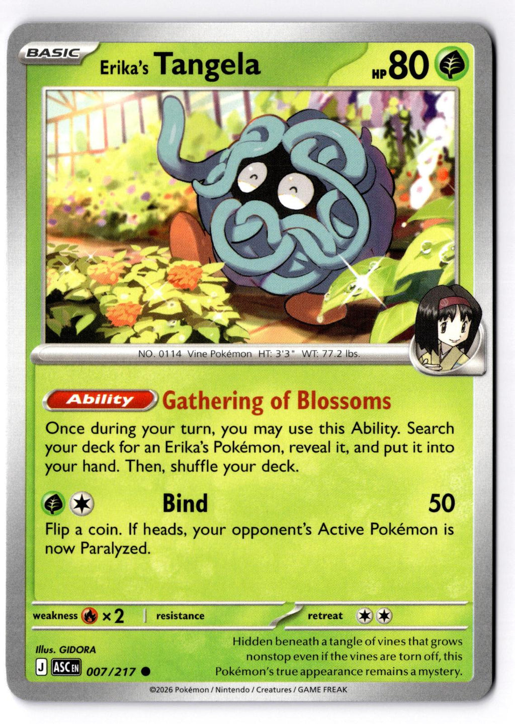 Erika's Tangela 007/217 Common Ascended Heroes Pokemon Near Mint