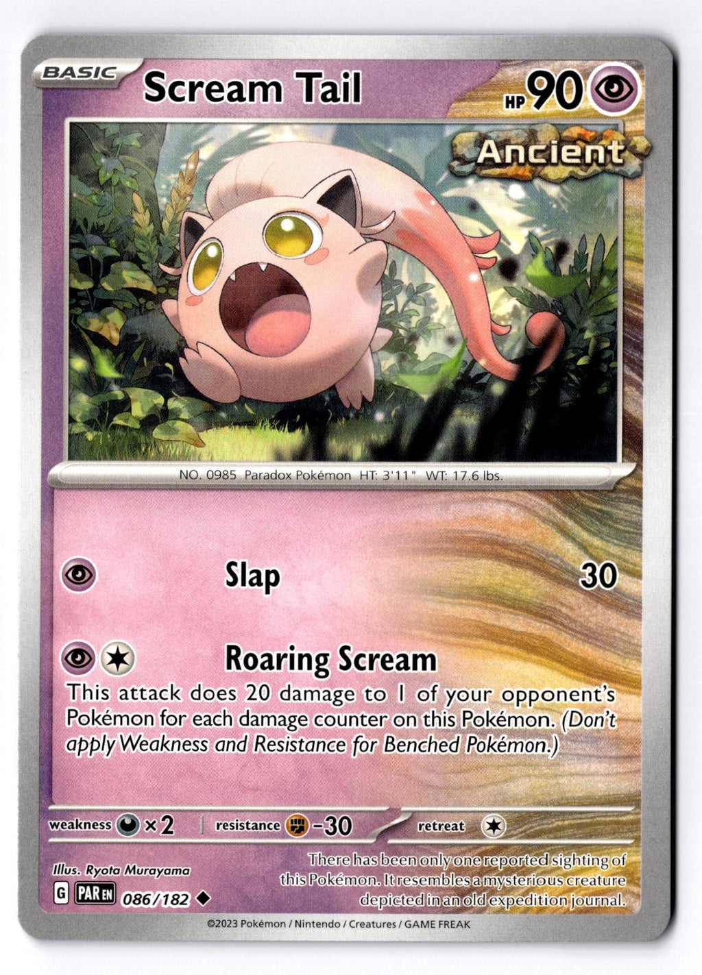 Scream Tail 086/182 Uncommon Paradox Rift Pokemon Near Mint