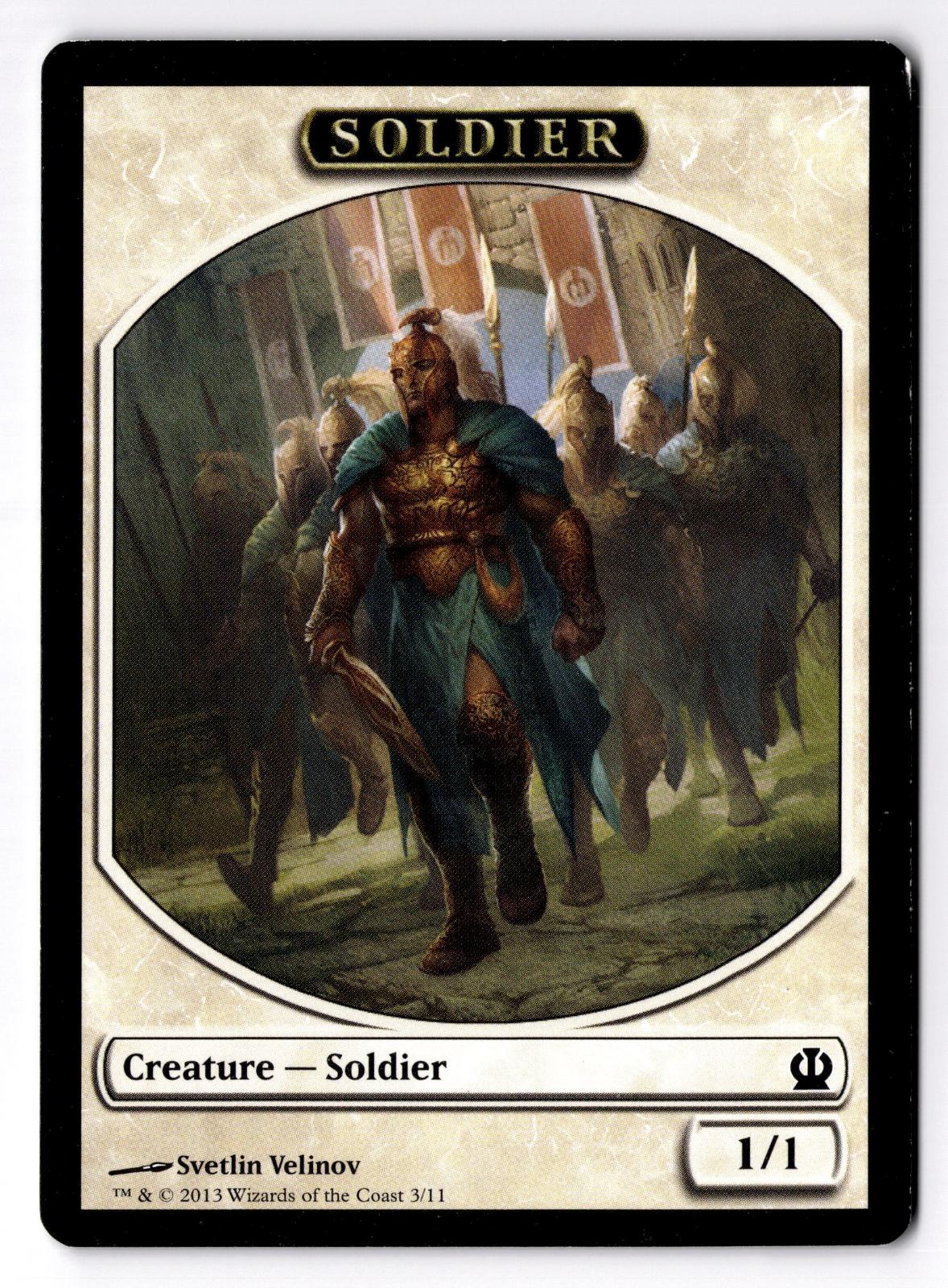 Soldier Token (Velinov) 3 Token Theros Magic: The Gathering Moderately Played