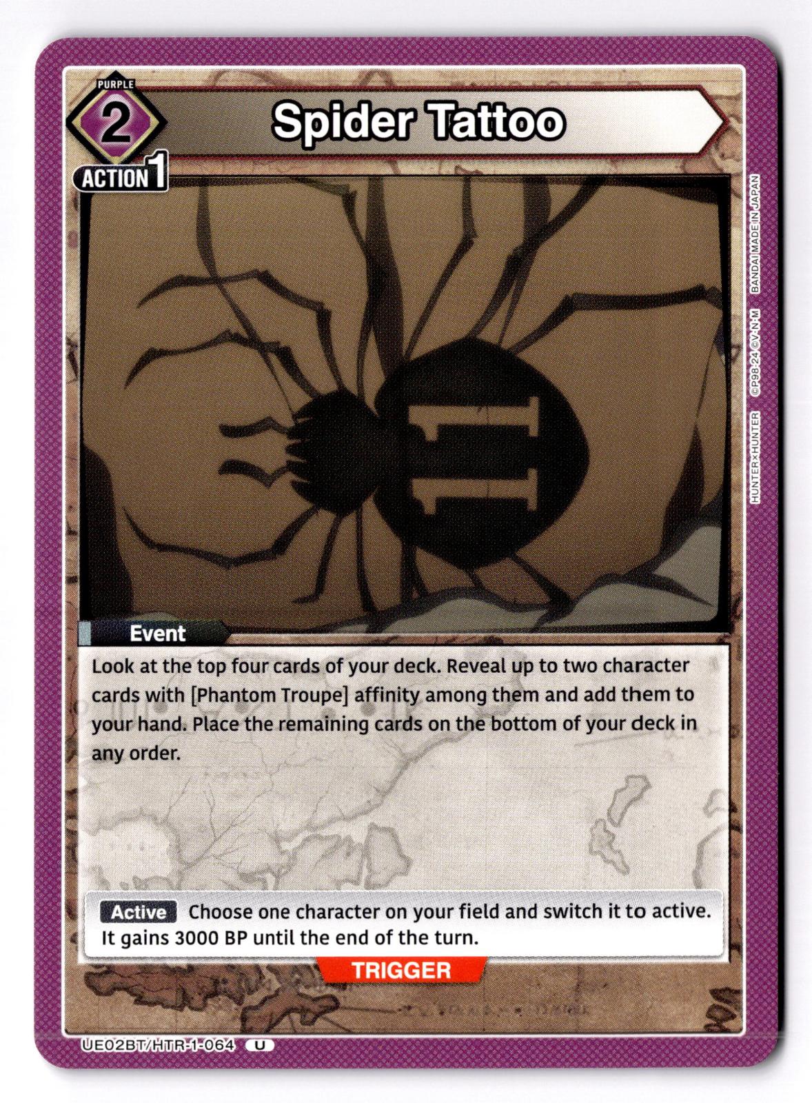Spider Tattoo UE02BT/HTR-1-064 U UE02BT: HUNTER X HUNTER Union Arena Near Mint