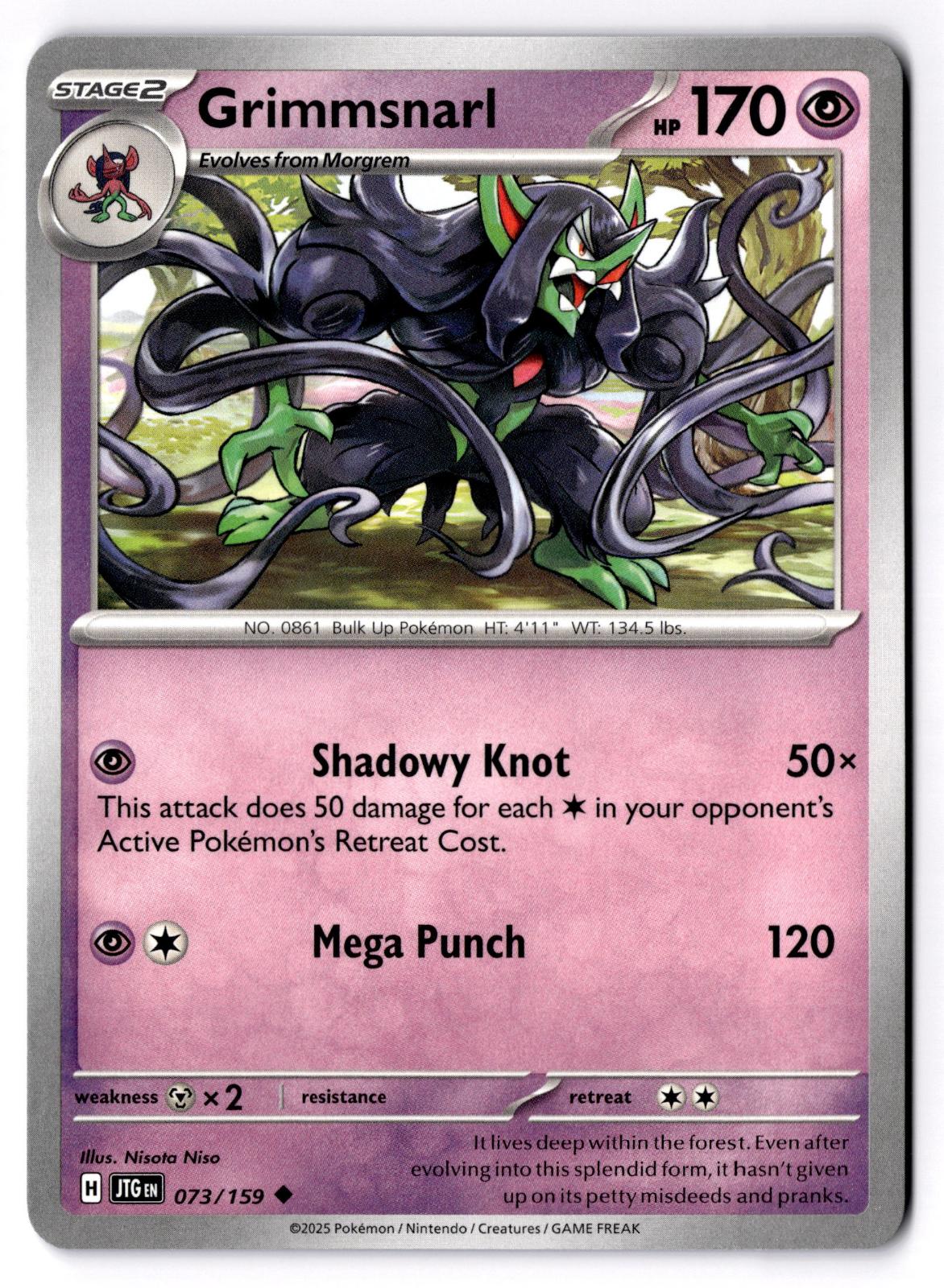 Grimmsnarl 073/159 Uncommon Journey Together Pokemon Near Mint