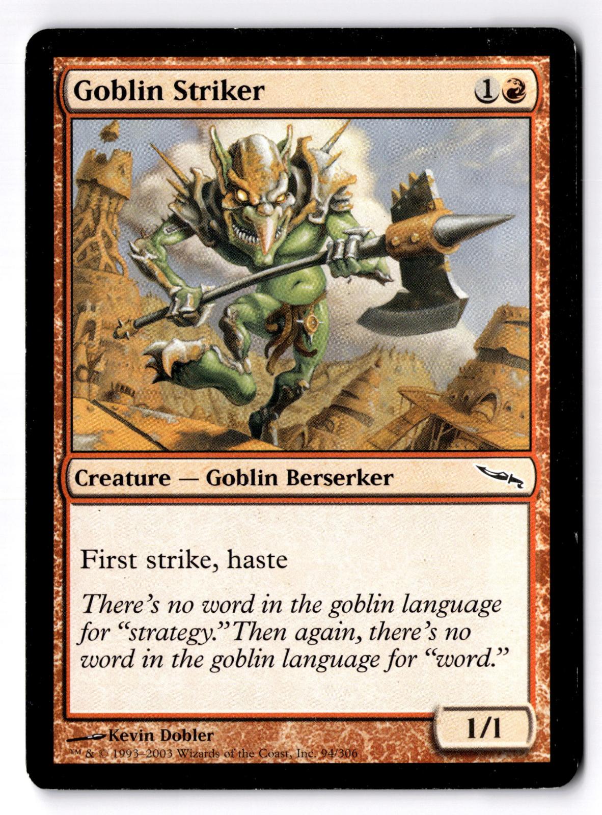 Goblin Striker 94 Common Mirrodin Magic: The Gathering Moderately Played
