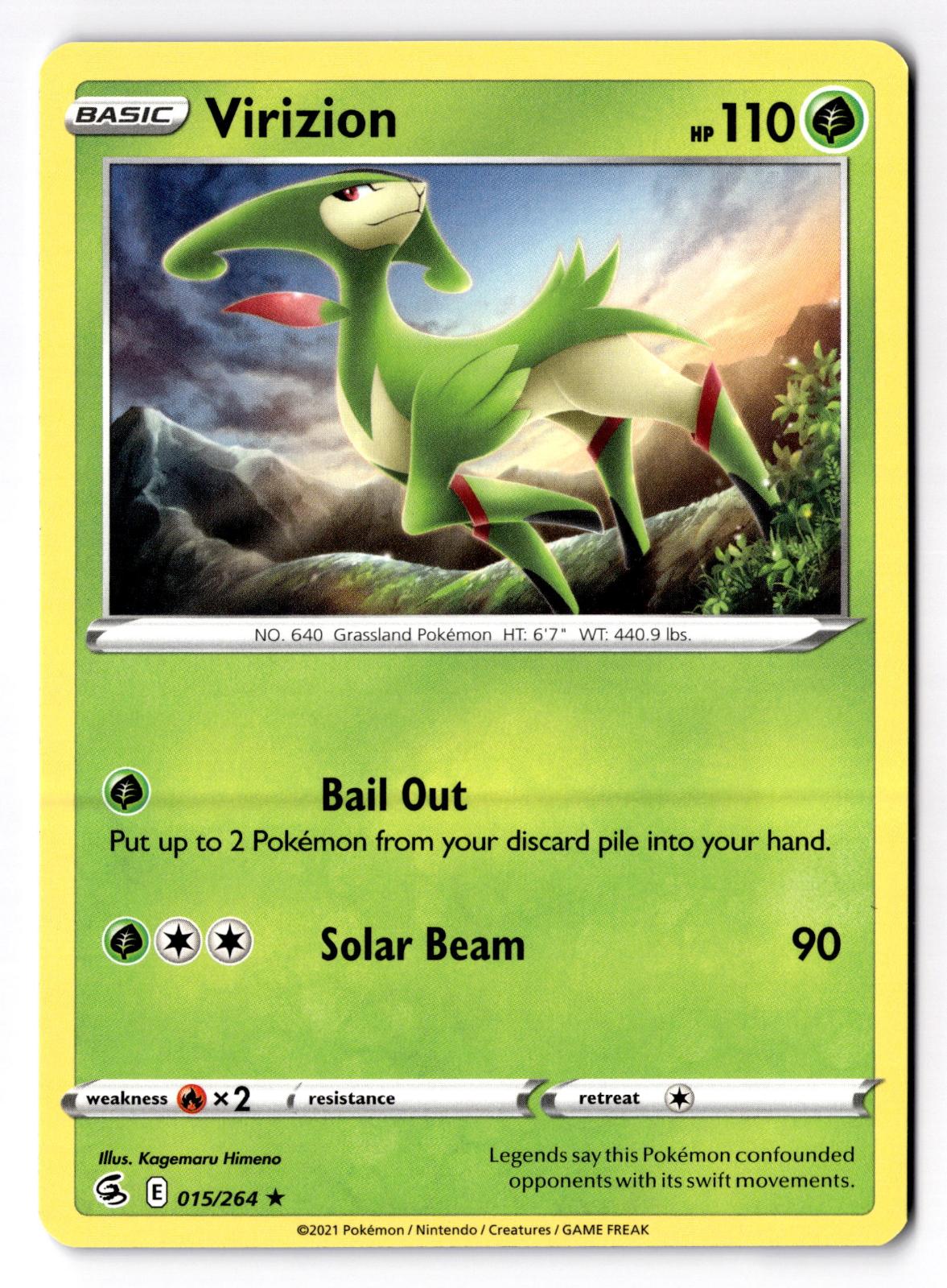 Virizion 015/264 Rare Fusion Strike Pokemon Near Mint
