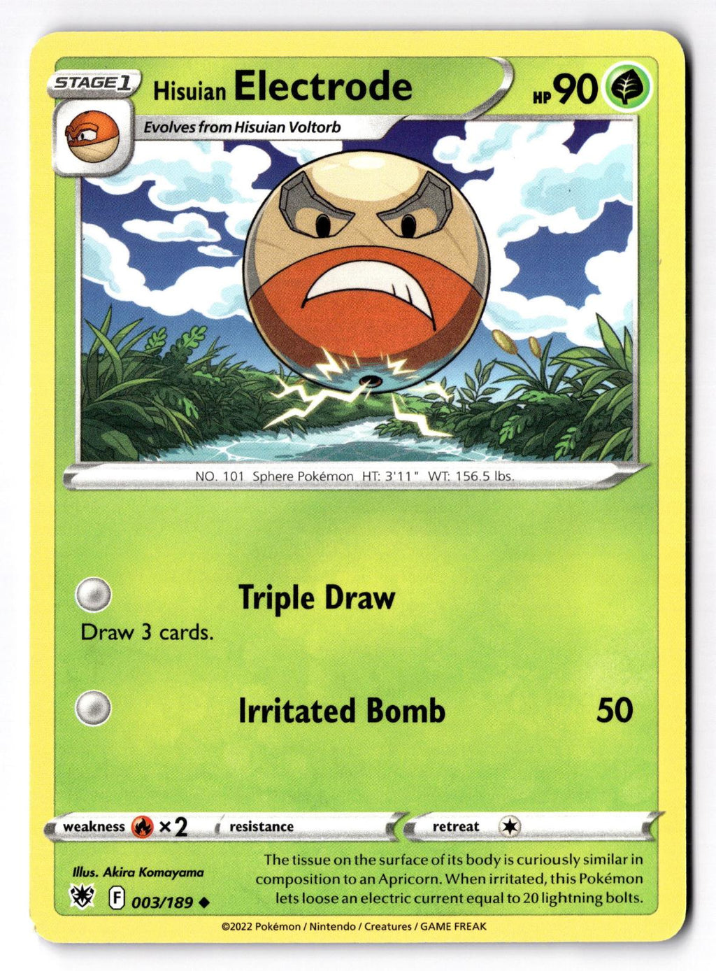 Hisuian Electrode 003/189 Uncommon Astral Radiance Pokemon Near Mint