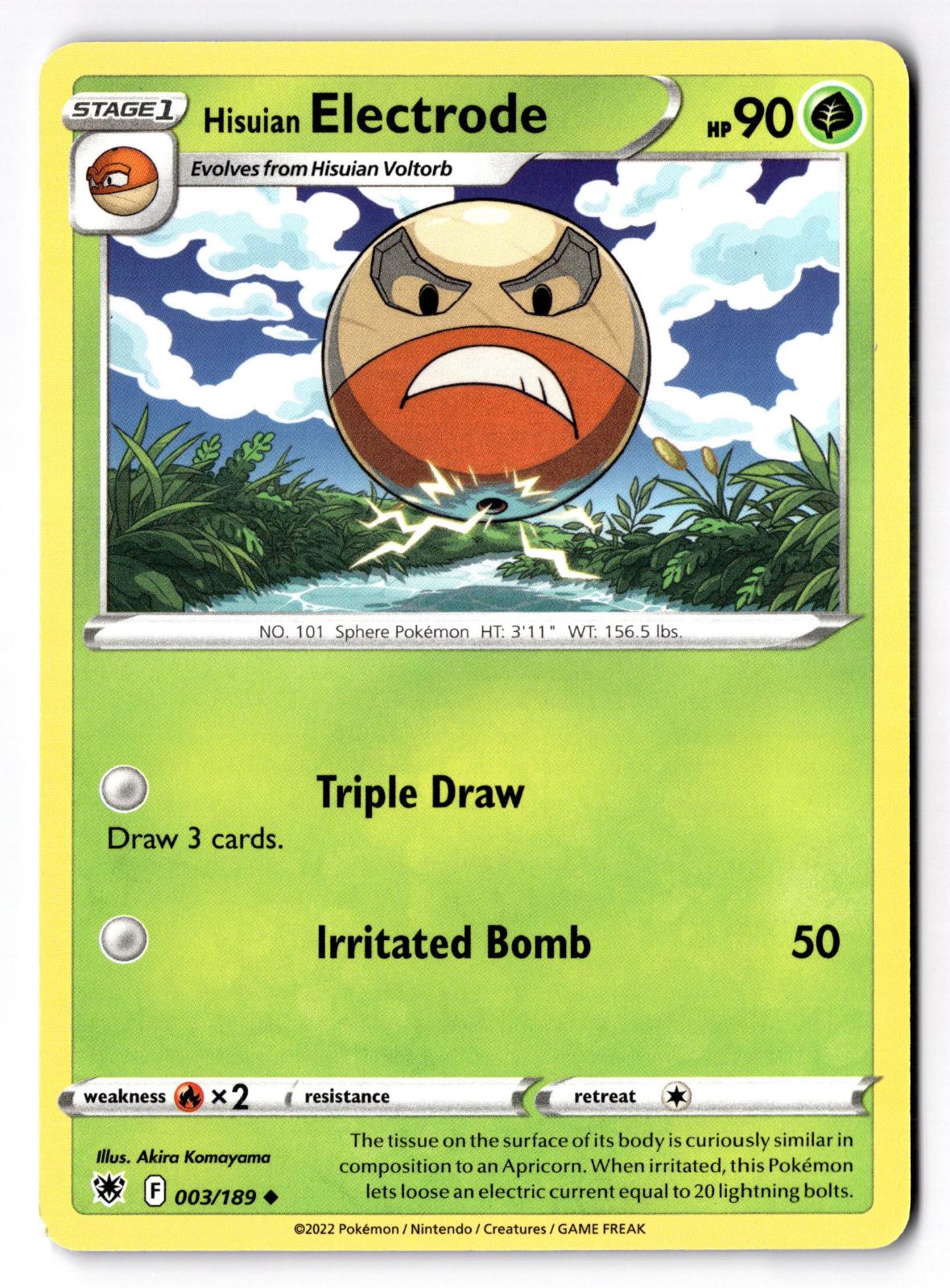 Hisuian Electrode 003/189 Uncommon Astral Radiance Pokemon Near Mint