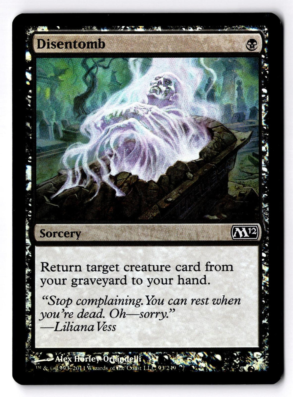 Disentomb 93 Common Magic 2012 (M12) Magic: The Gathering Foil Lightly Played