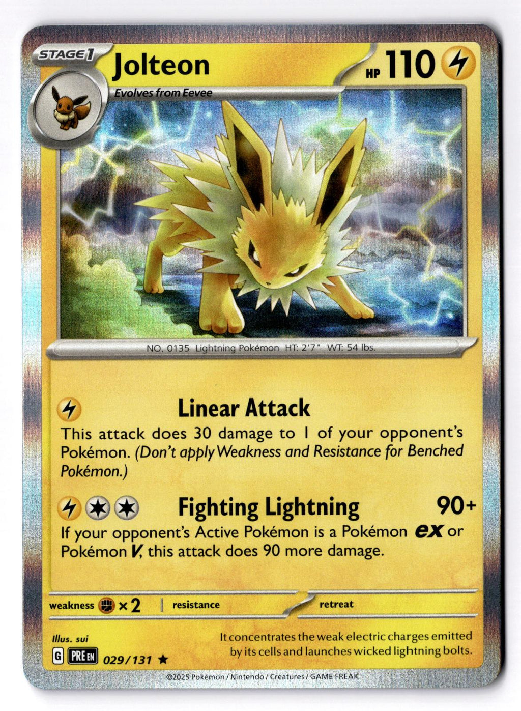 Jolteon 029/131 Holo Rare Prismatic Evolutions Pokemon Near Mint