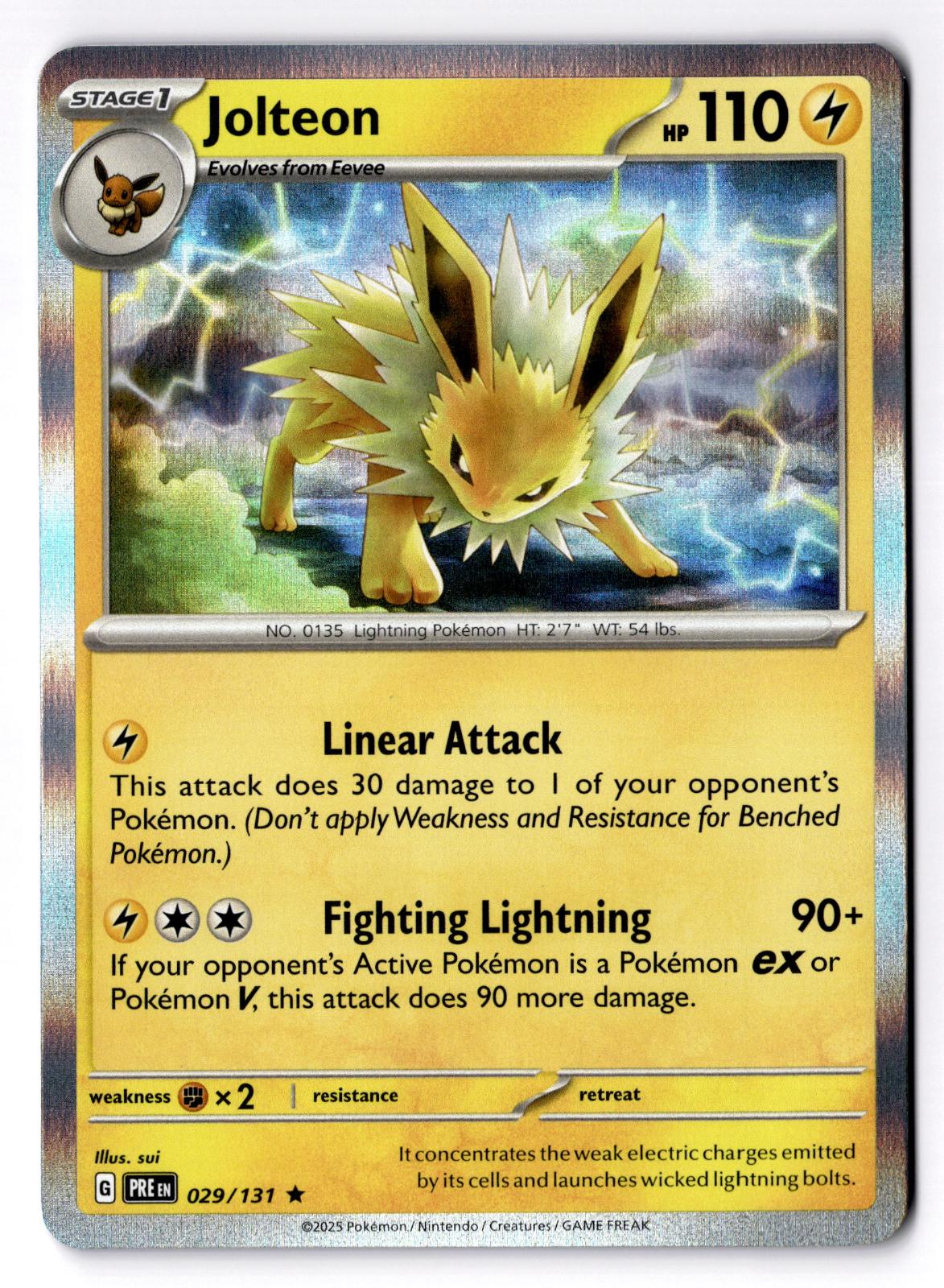 Jolteon 029/131 Holo Rare Prismatic Evolutions Pokemon Near Mint