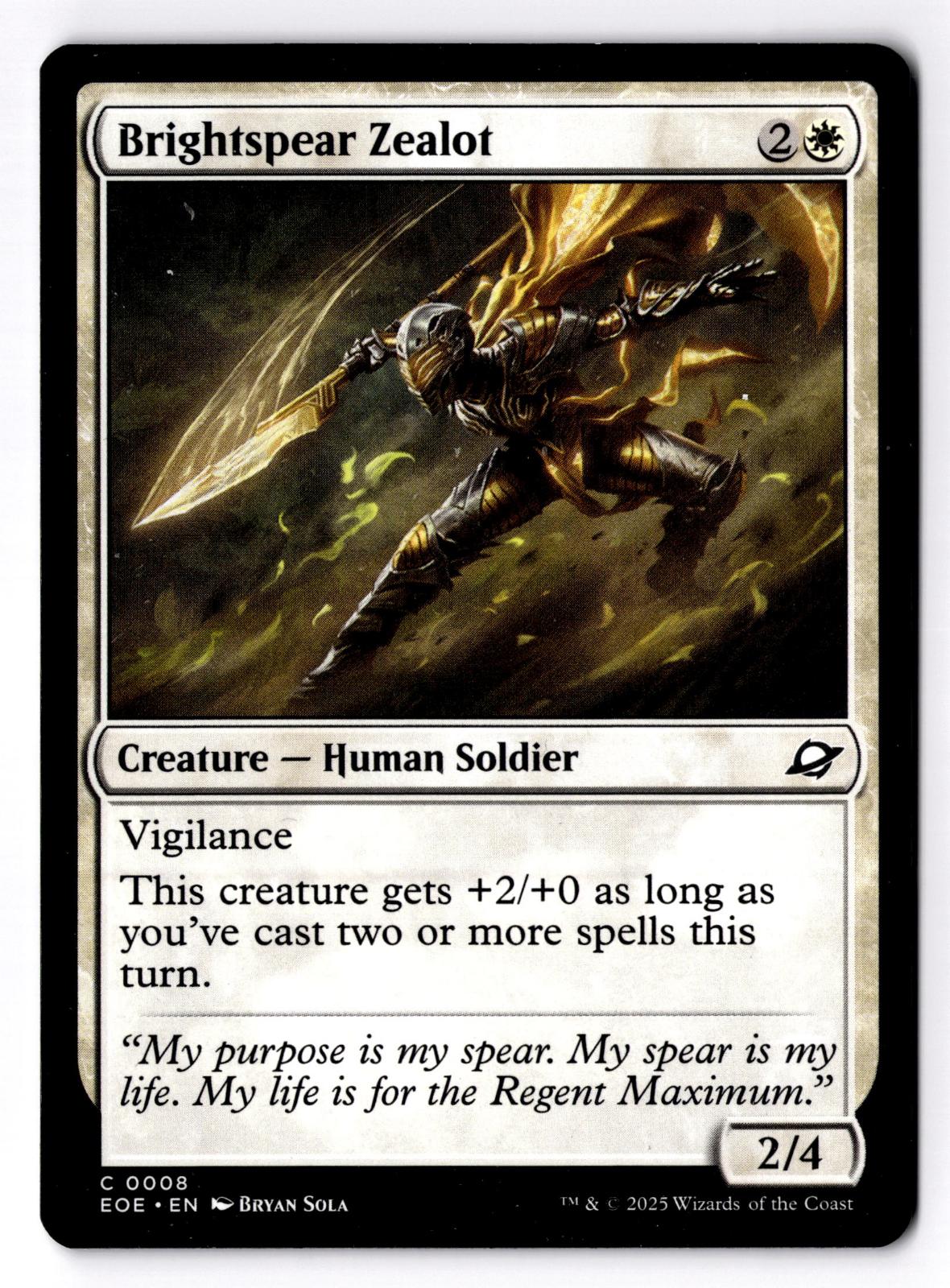 Brightspear Zealot 8 Common Edge of Eternities Magic: The Gathering LP