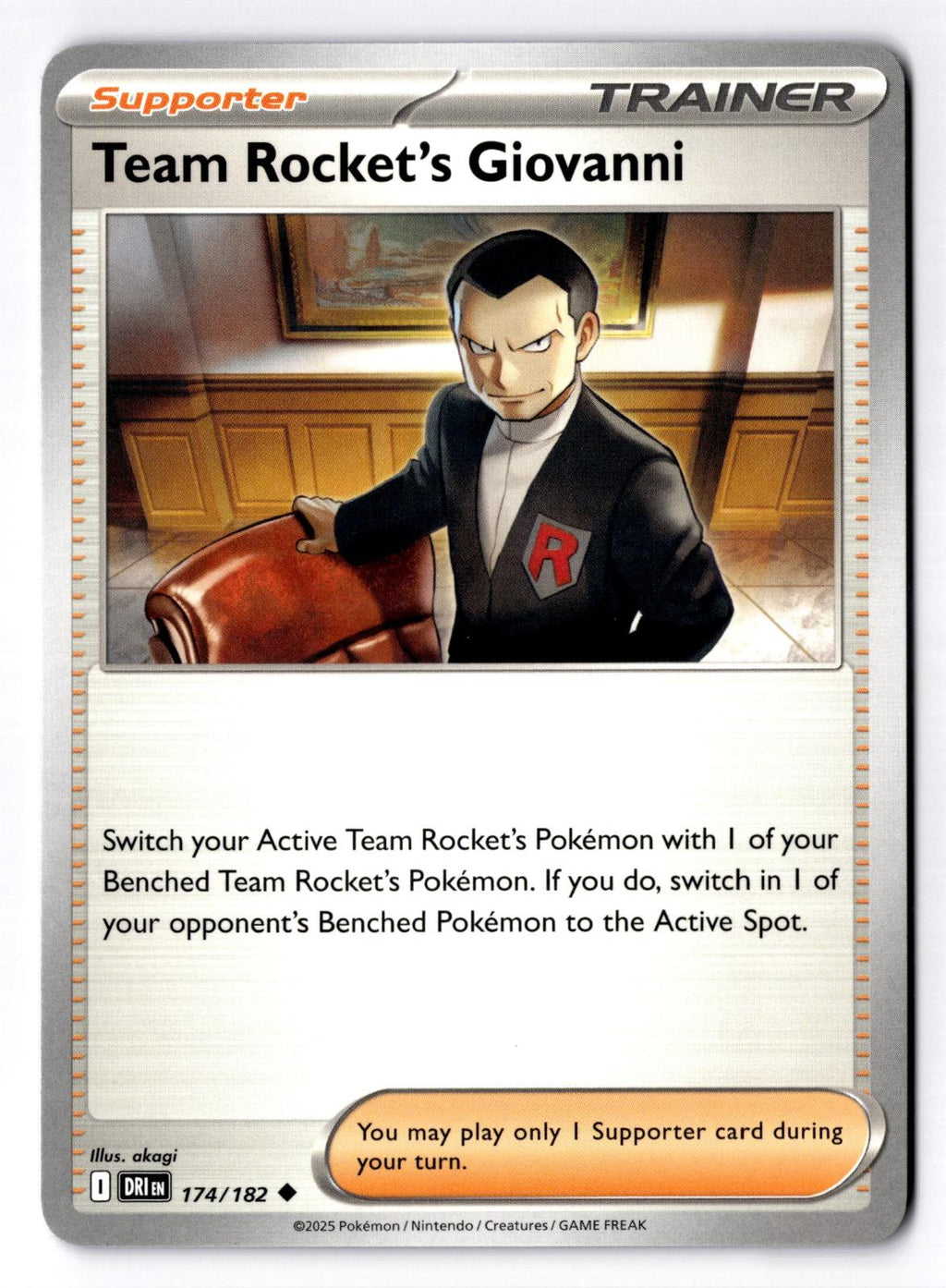 Team Rocket's Giovanni 174/182 Uncommon Destined Rivals Pokemon Near Mint
