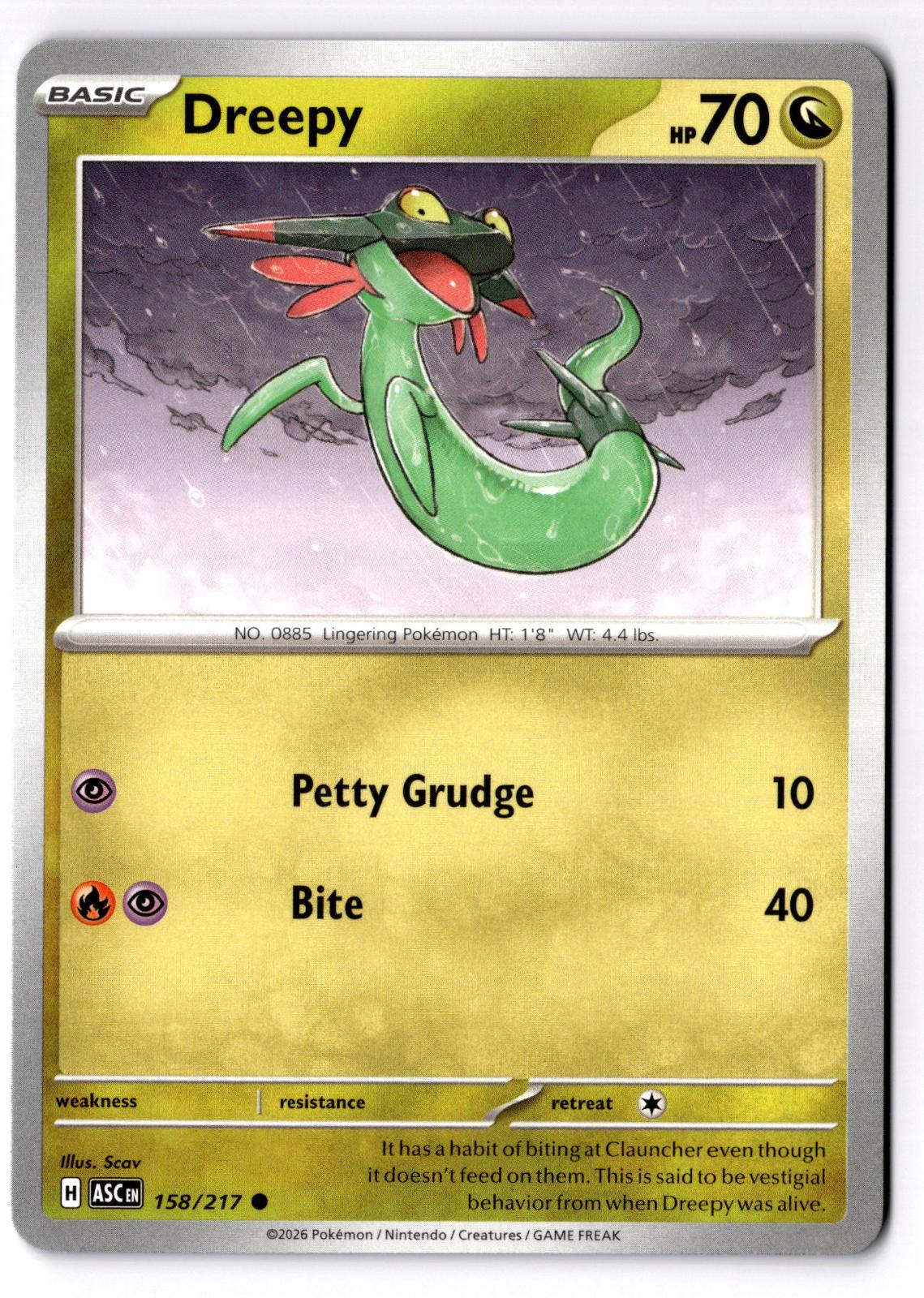 Dreepy 158/217 Common Ascended Heroes Pokemon Near Mint