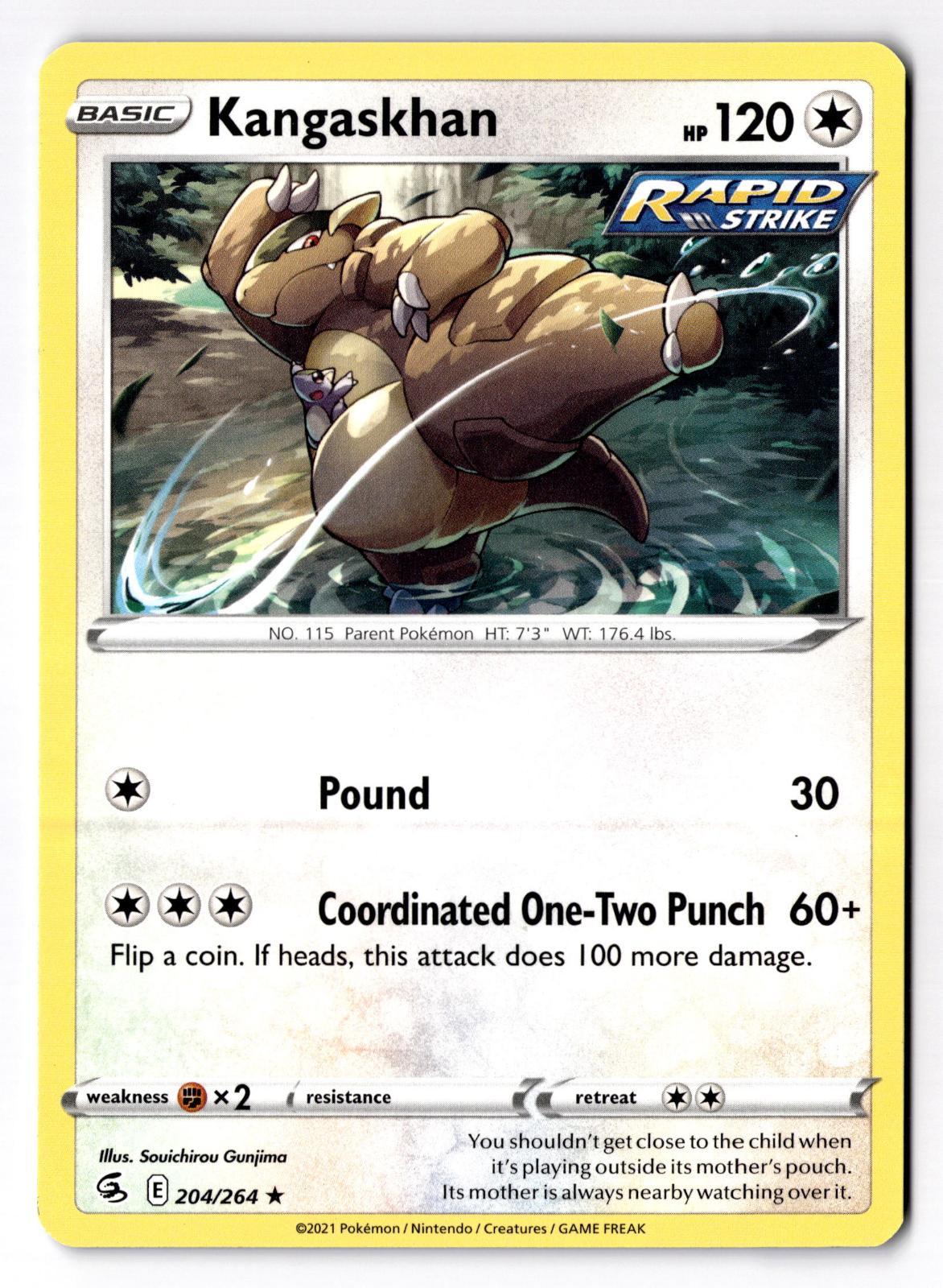Kangaskhan 204/264 Rare Fusion Strike Pokemon Near Mint