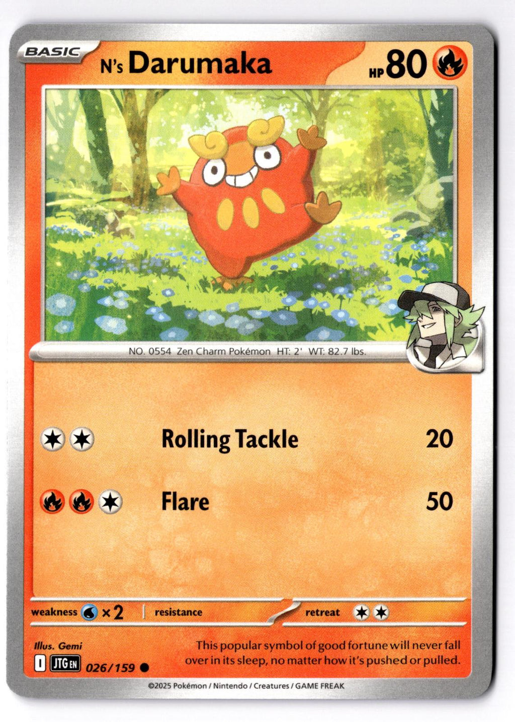 N's Darumaka 026/159 Common Journey Together Pokemon Near Mint