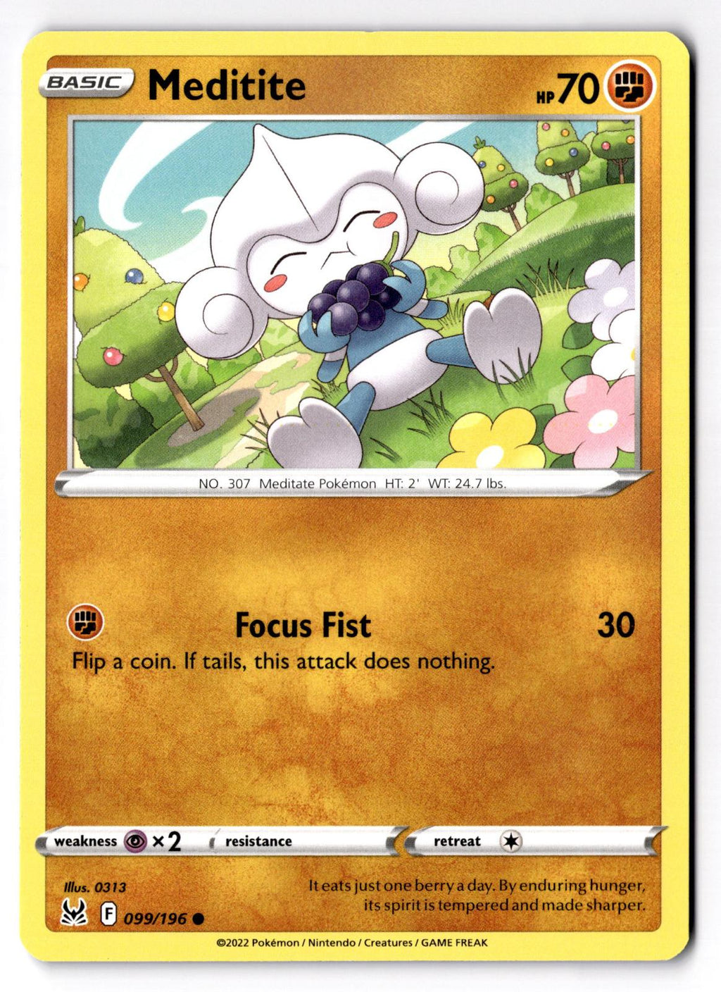 Meditite 099/196 Common Lost Origin Pokemon Lightly Played