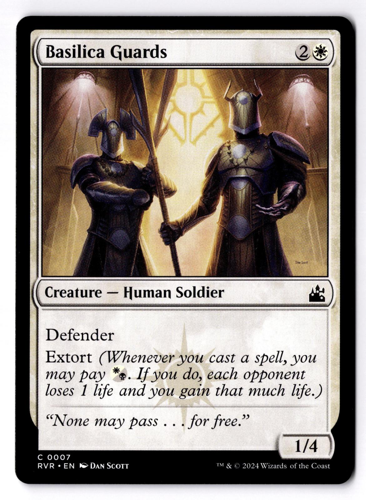Basilica Guards 7 Common Ravnica Remastered Magic: The Gathering Lightly Played