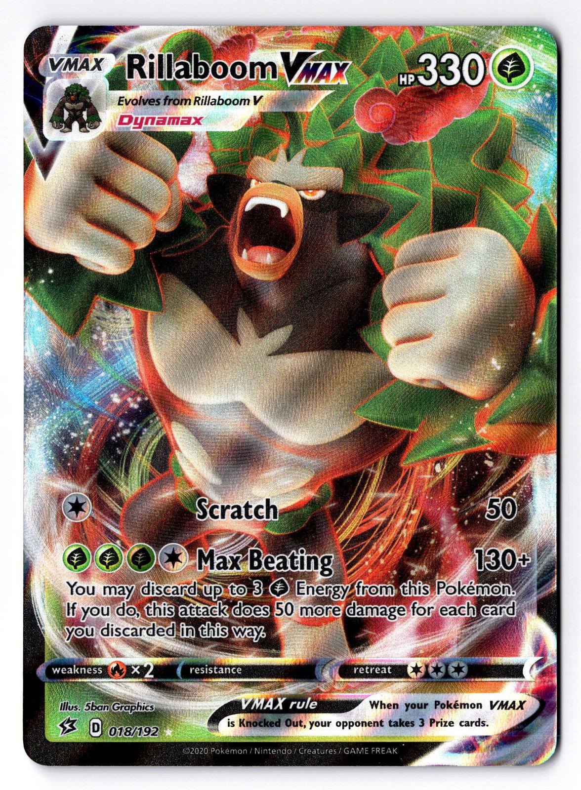 Rillaboom VMAX 018/192 Holo Ultra Rare Rebel Clash Pokemon Near Mint