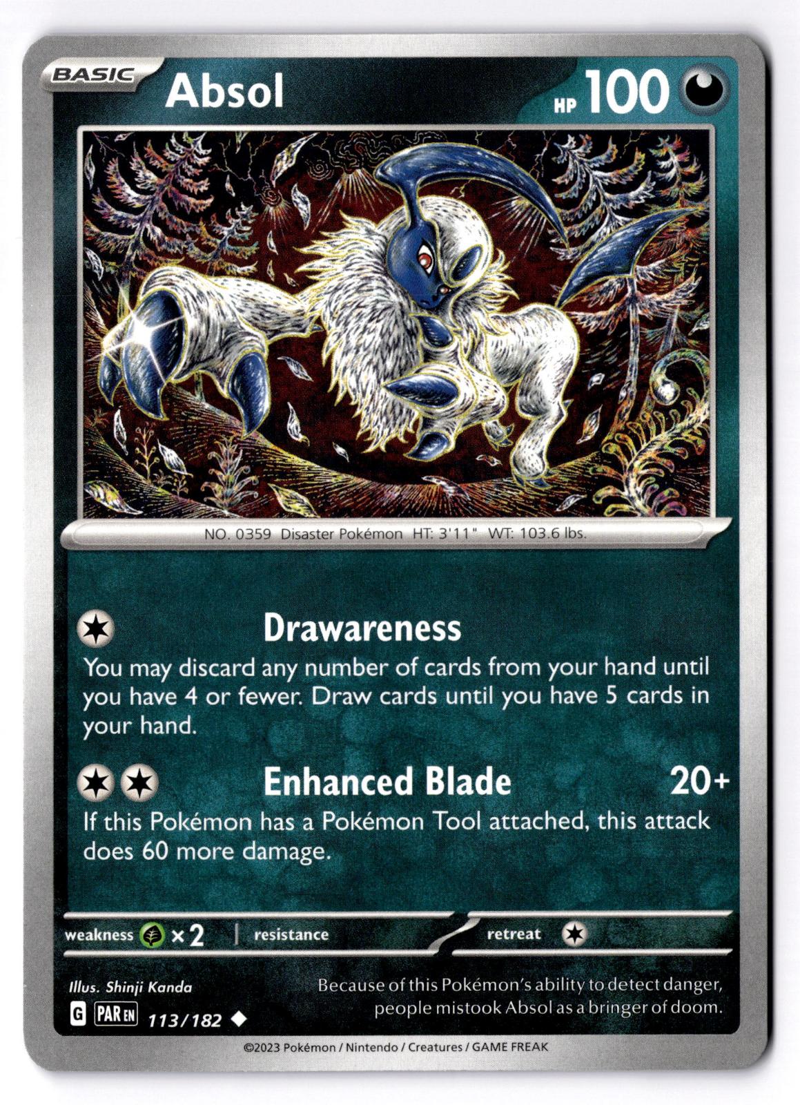 Absol 113/182 Uncommon Paradox Rift Pokemon Near Mint