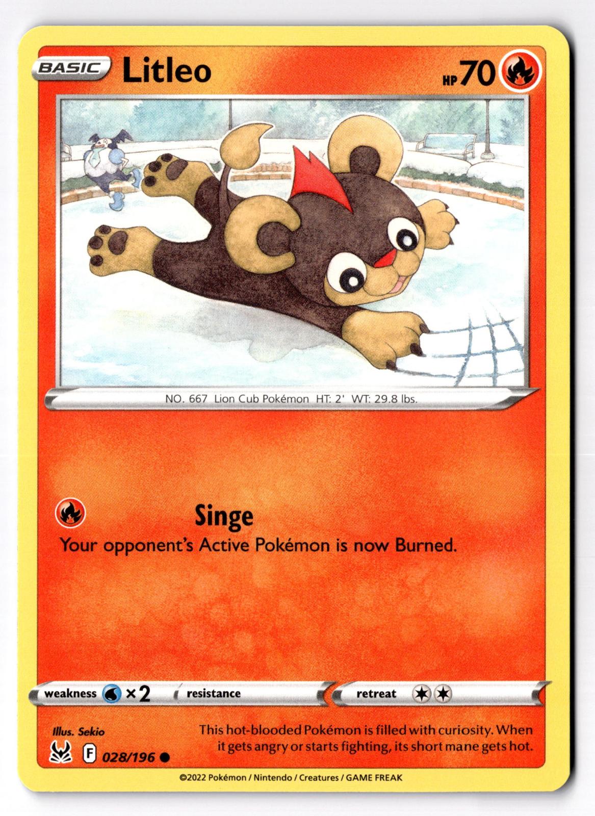 Litleo 028/196 Common Lost Origin Pokemon Near Mint