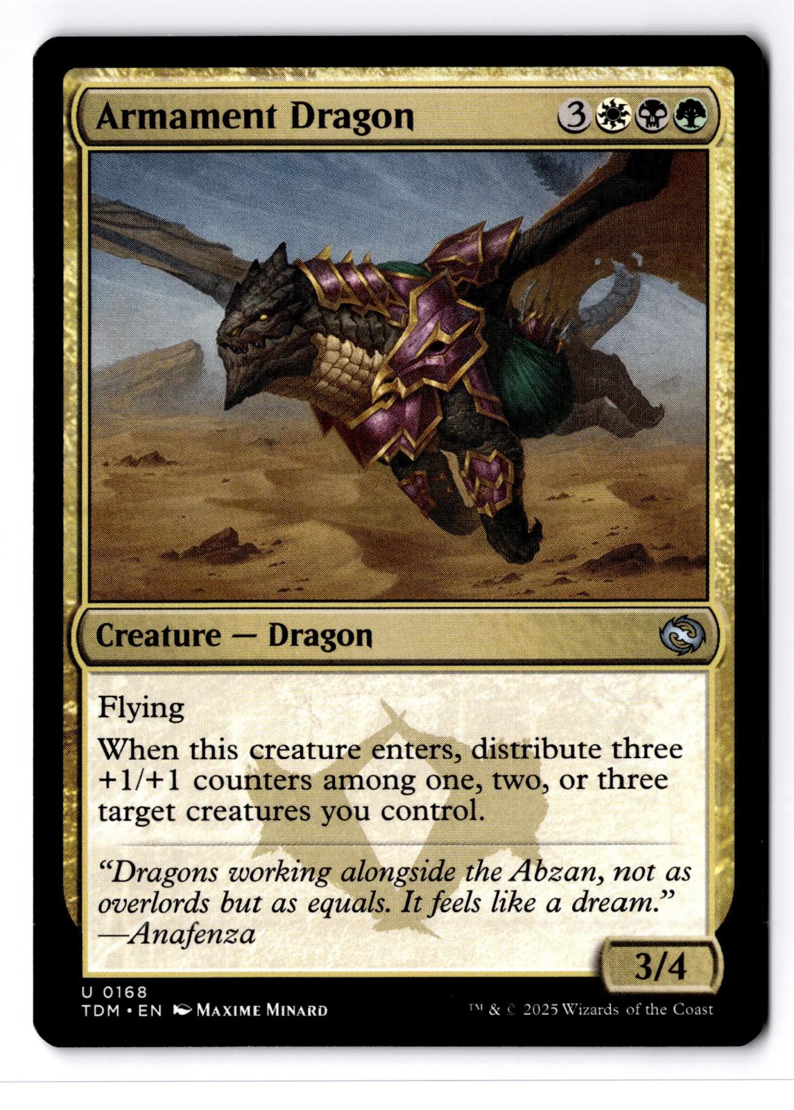 Armament Dragon 168 Uncommon Tarkir: Dragonstorm Magic: The Gathering LP