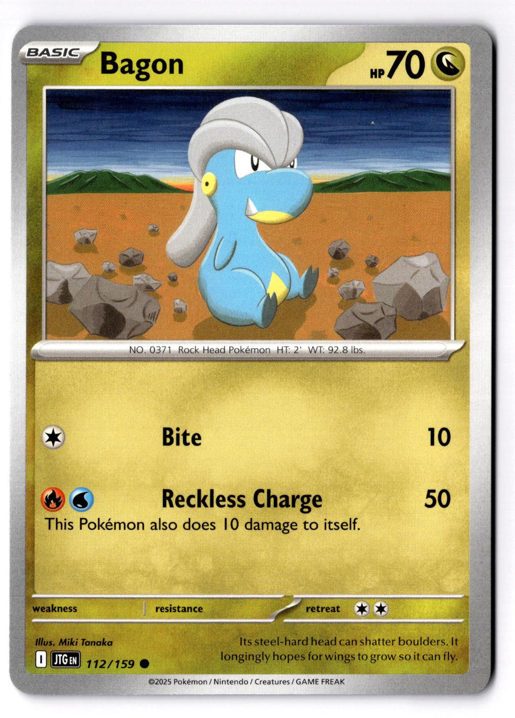 Bagon 112/159 Common Journey Together Pokemon Near Mint