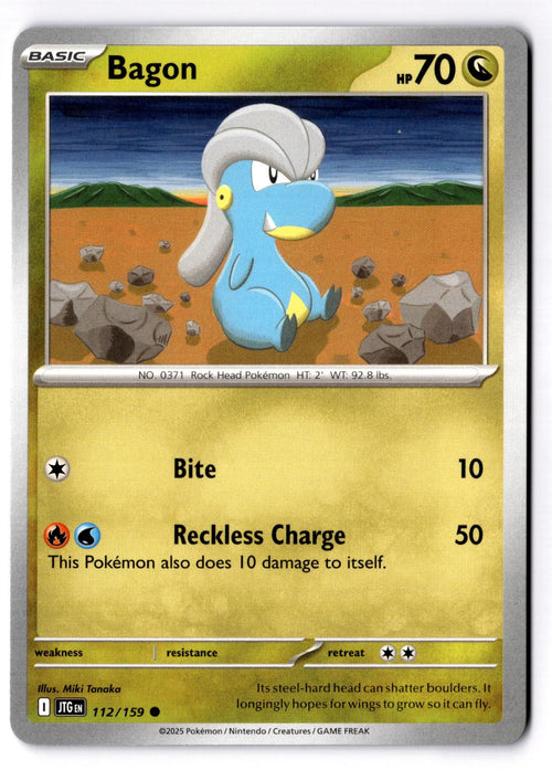 Bagon 112/159 Common Journey Together Pokemon Near Mint
