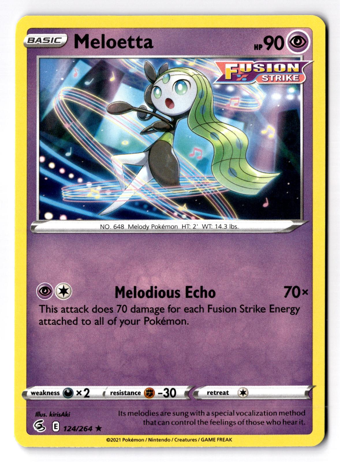 Meloetta 124/264 Rare Fusion Strike Pokemon Lightly Played