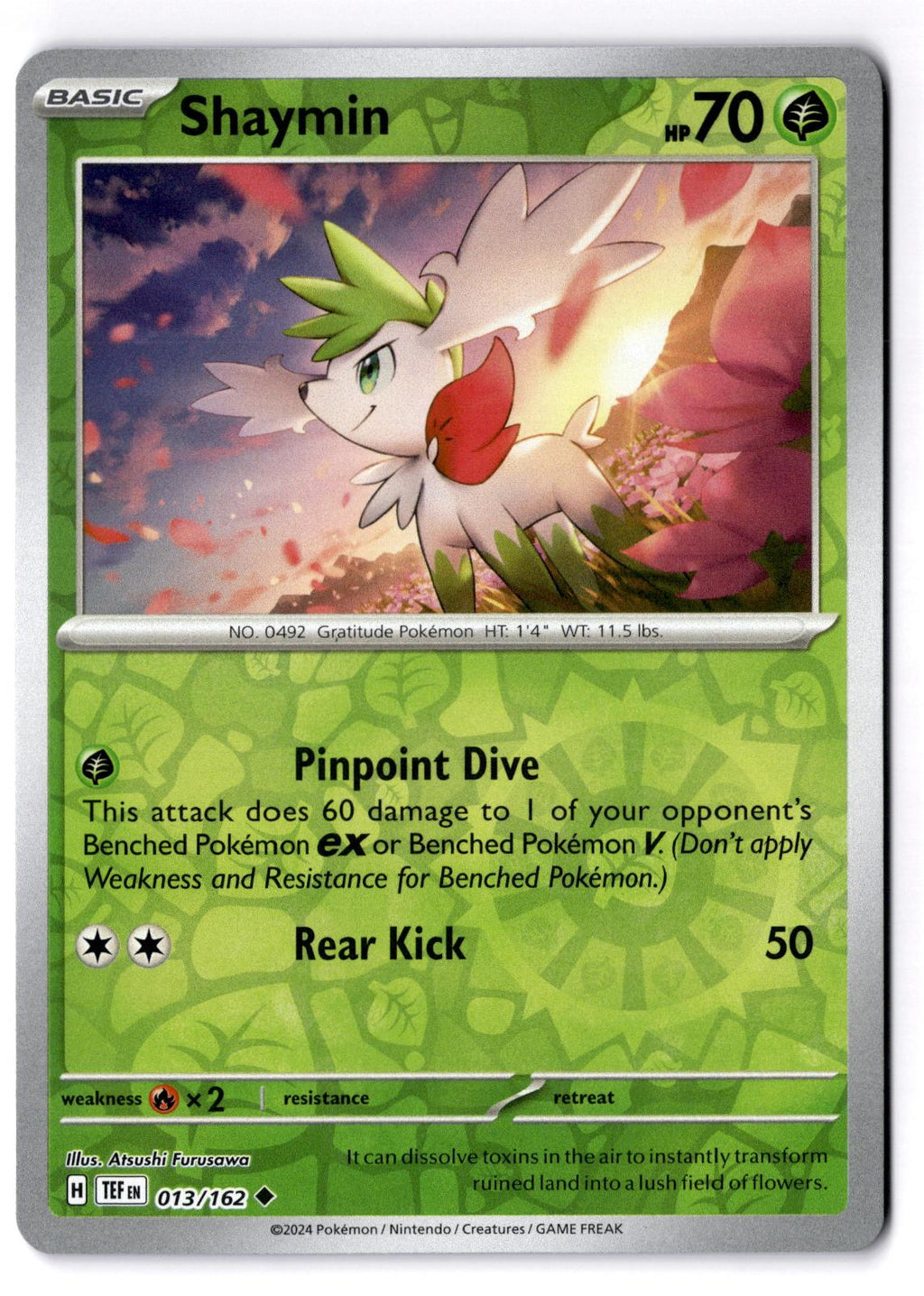 Shaymin 013/162 Uncommon Temporal Forces Pokemon Reverse Holo Near Mint