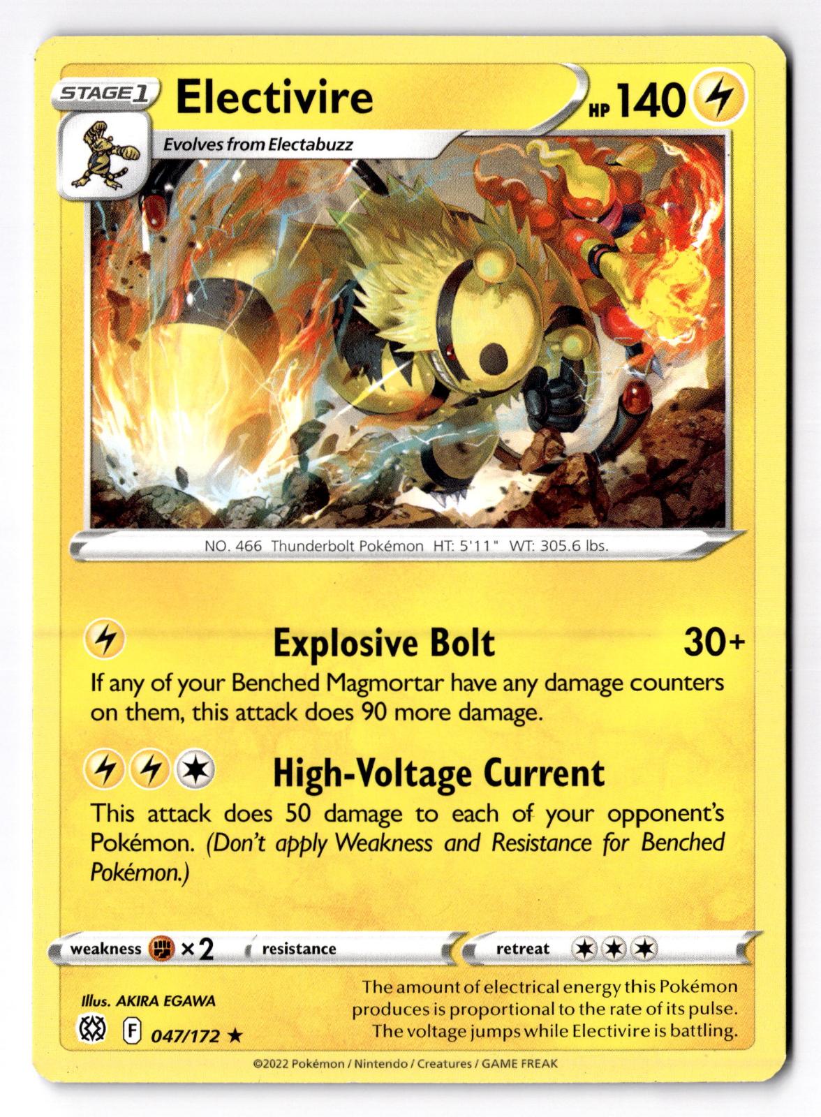 Electivire 047/172 Rare Brilliant Stars Pokemon Near Mint