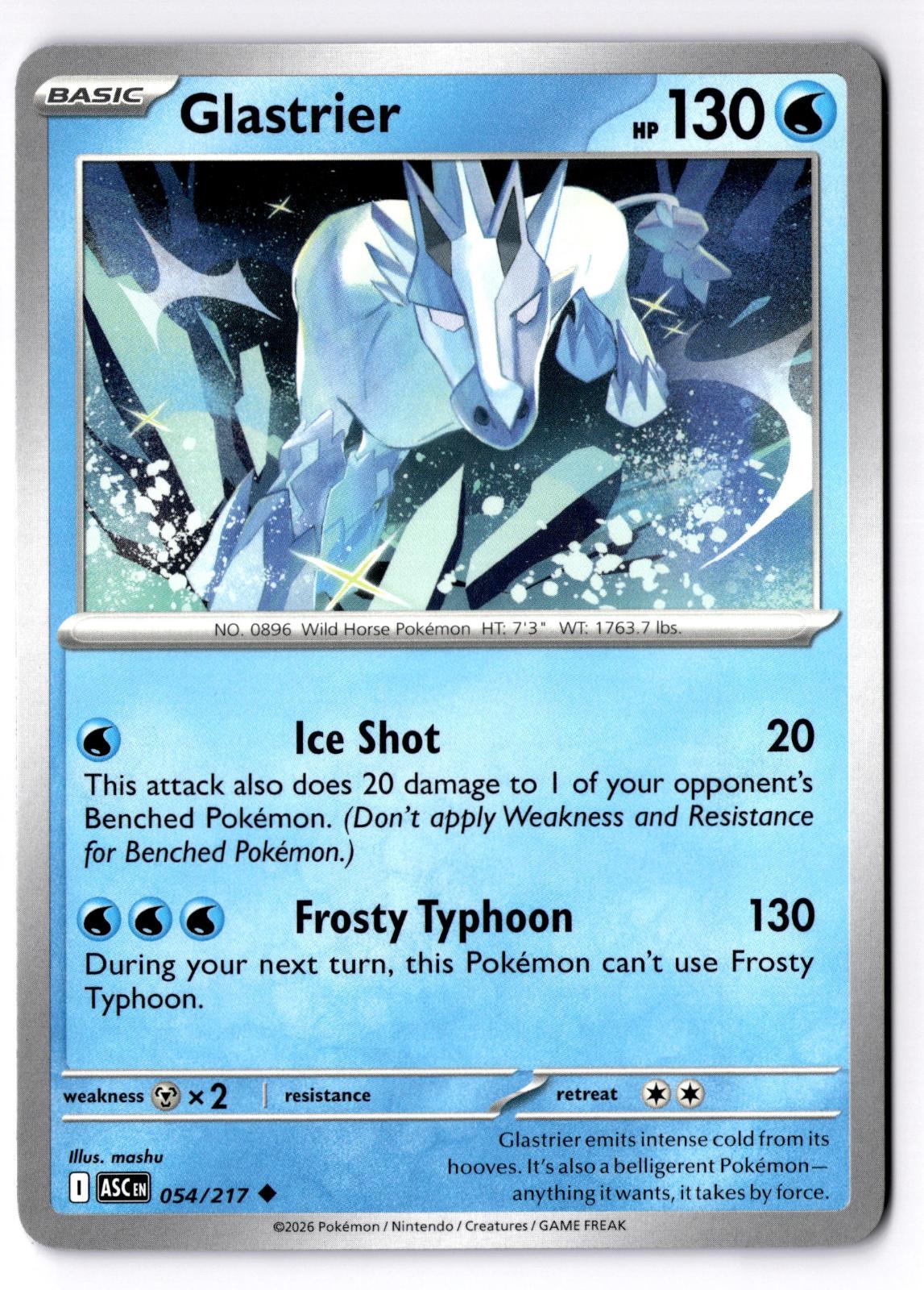 Glastrier 054/217 Uncommon Ascended Heroes Pokemon Near Mint