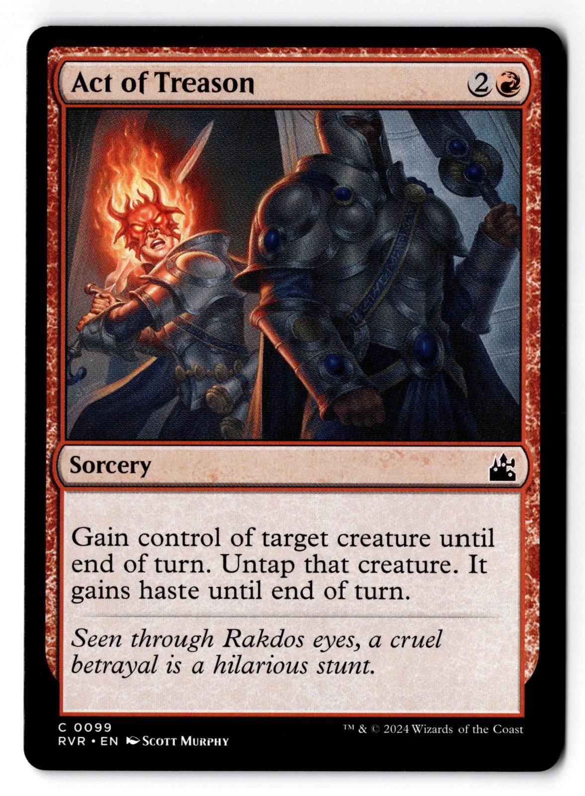 Act of Treason 99 Common Ravnica Remastered Magic: The Gathering Lightly Played