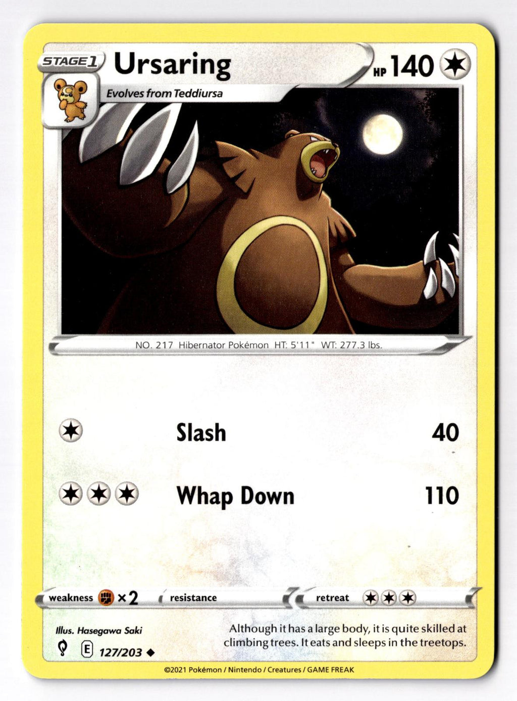 Ursaring 127/203 Uncommon Evolving Skies Pokemon Near Mint