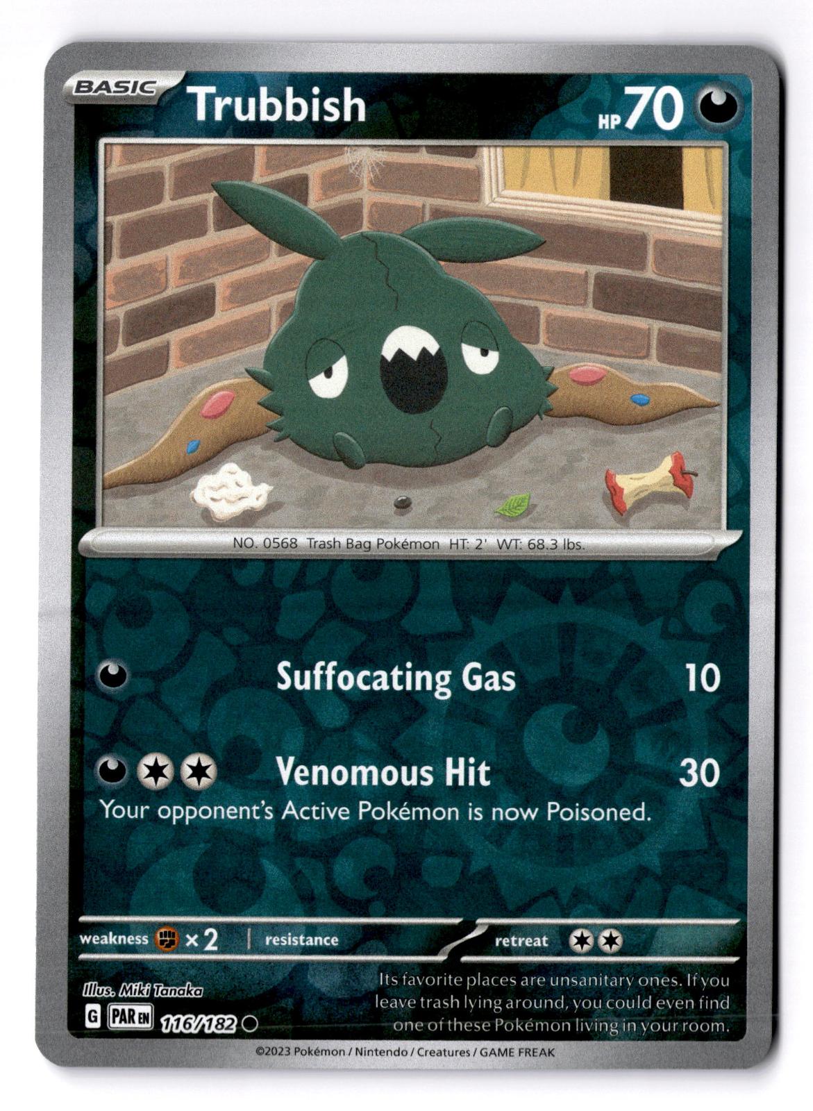 Trubbish 116/182 Common Paradox Rift Pokemon Reverse Holo Near Mint