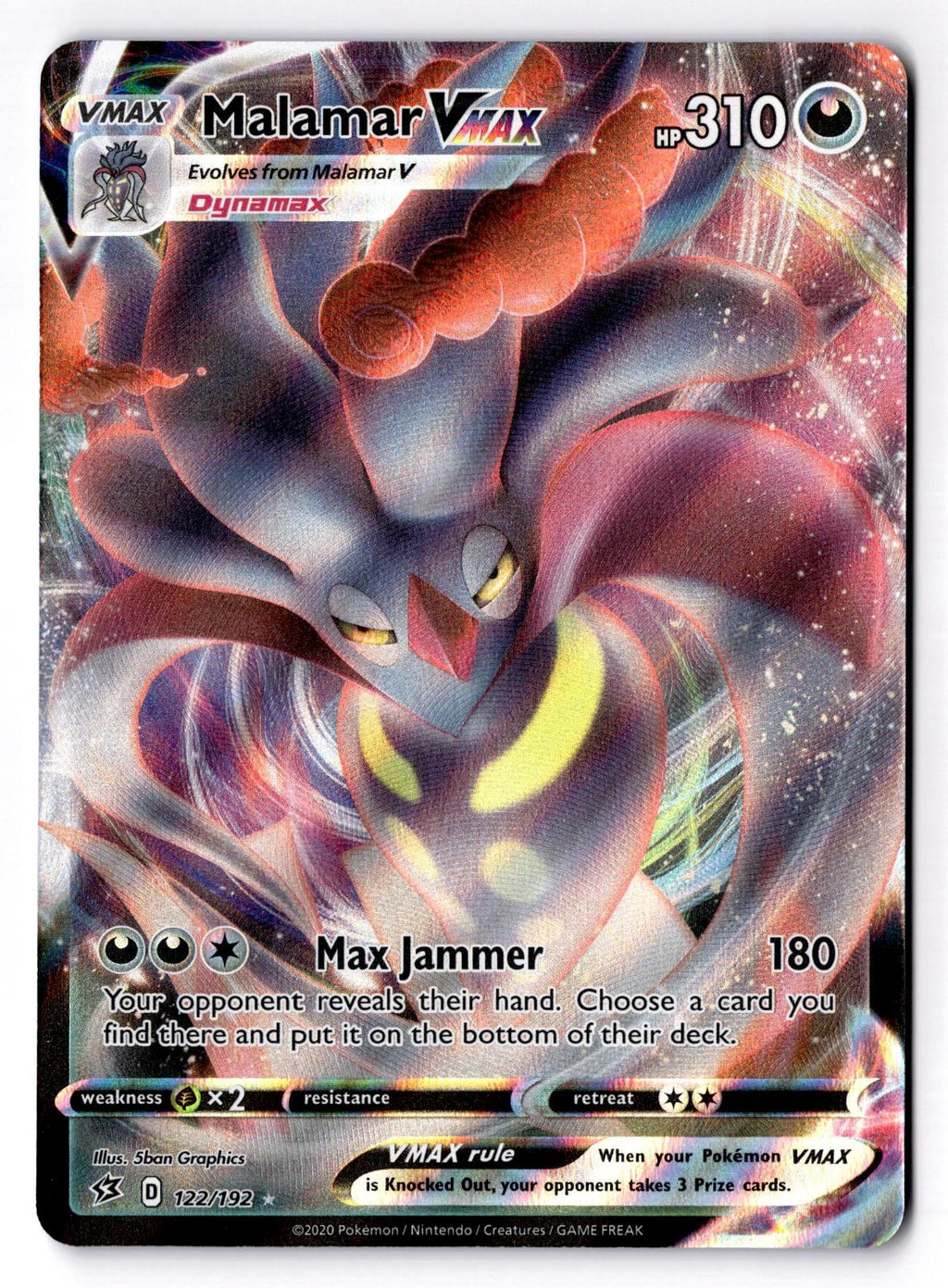 Malamar VMAX 122/192 Holo Ultra Rare Rebel Clash Pokemon Near Mint
