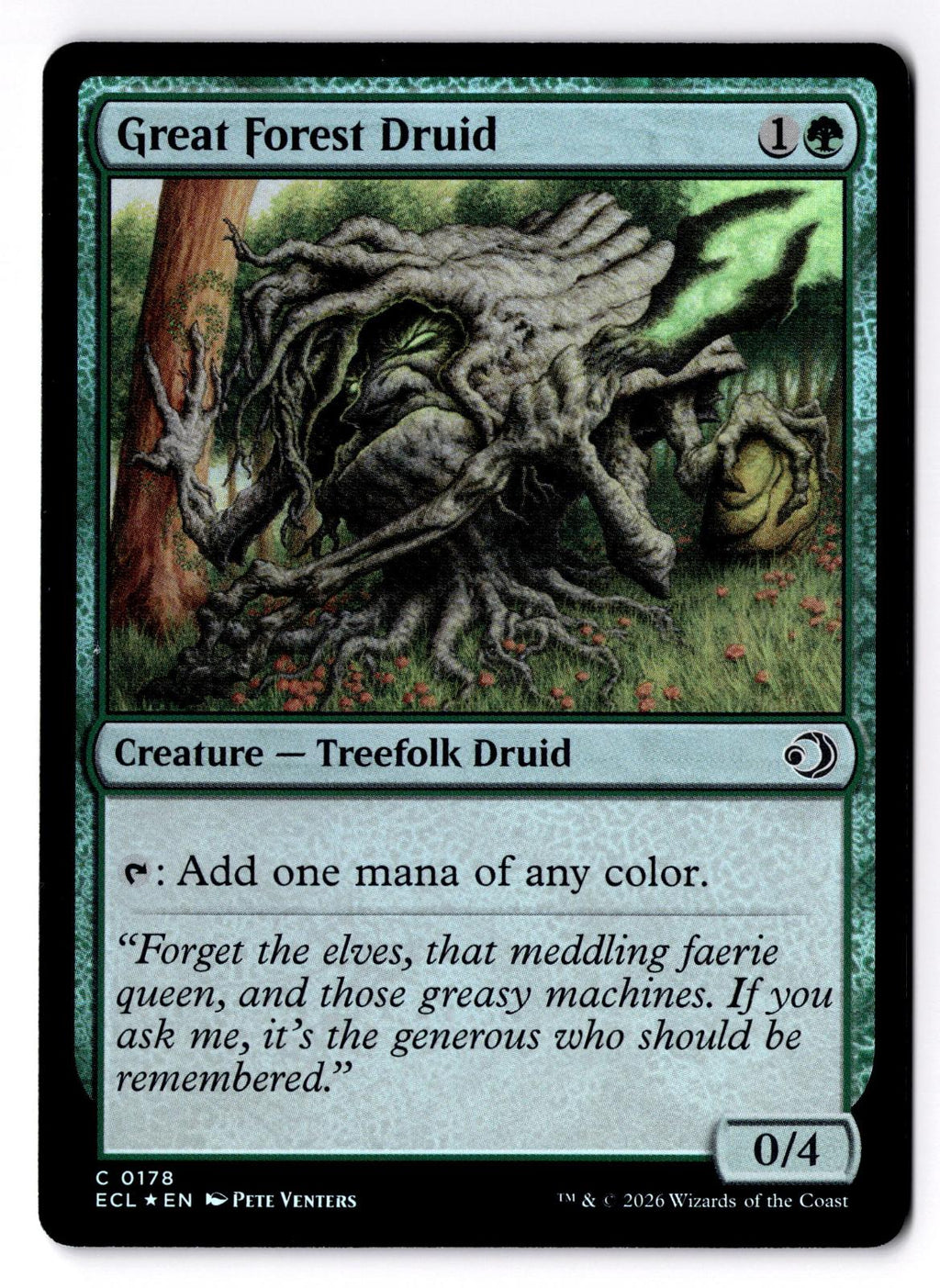 Great Forest Druid 178 Common Lorwyn Eclipsed Magic: The Gathering Foil LP