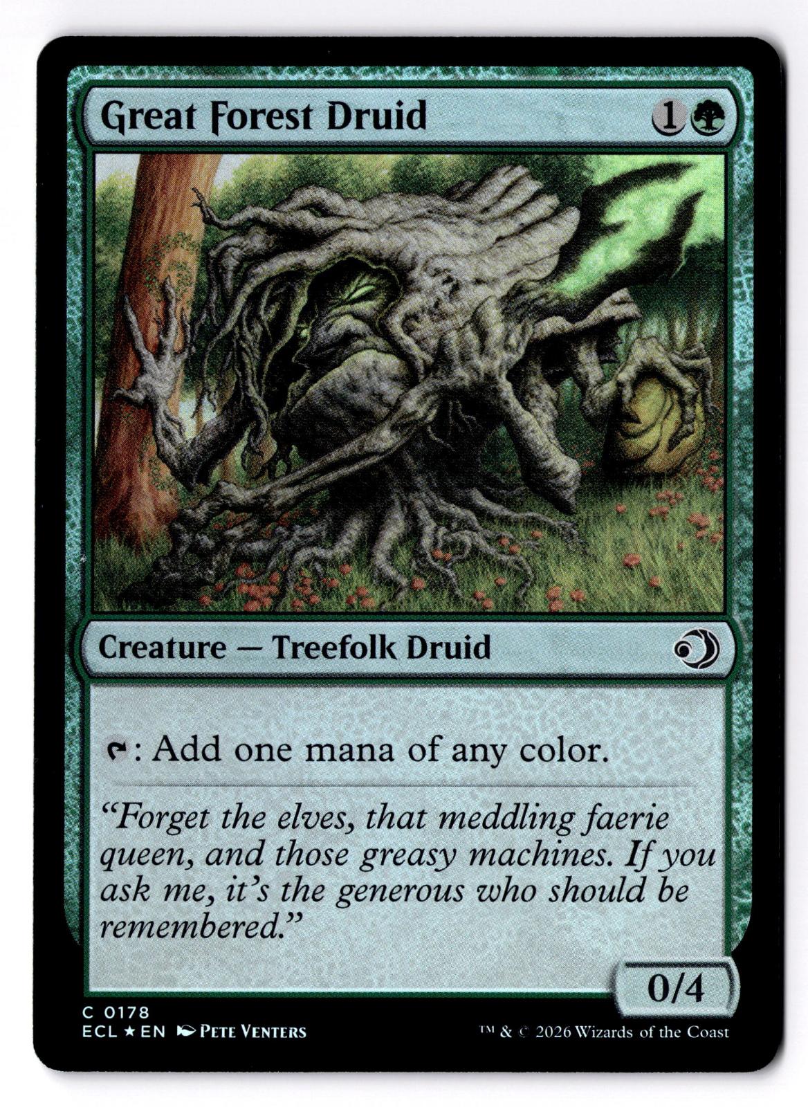Great Forest Druid 178 Common Lorwyn Eclipsed Magic: The Gathering Foil LP