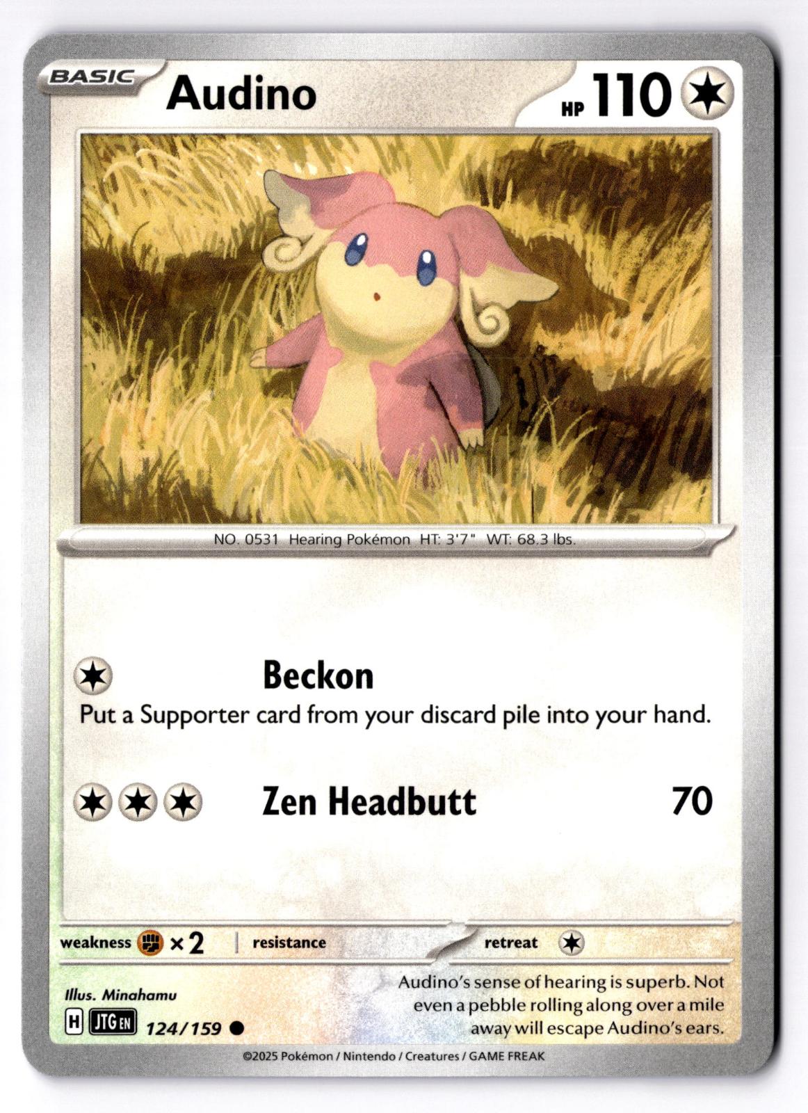 Audino 124/159 Common Journey Together Pokemon Near Mint