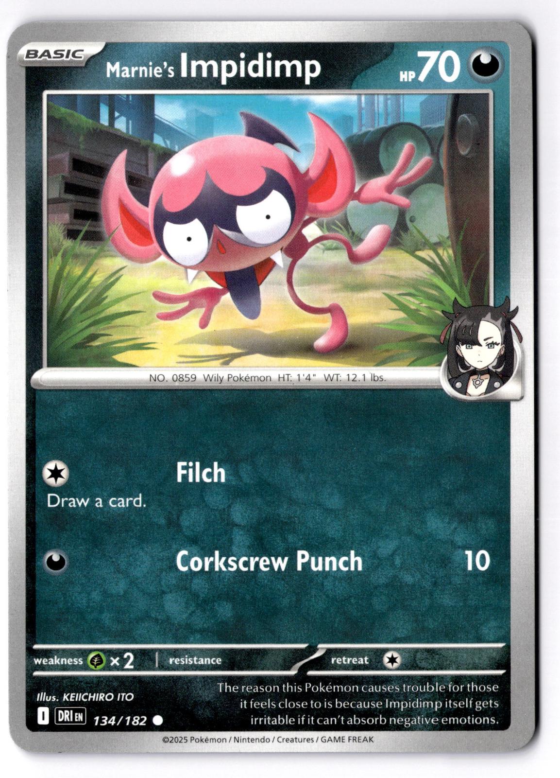 Marnie's Impidimp 134/182 Common Destined Rivals Pokemon Near Mint