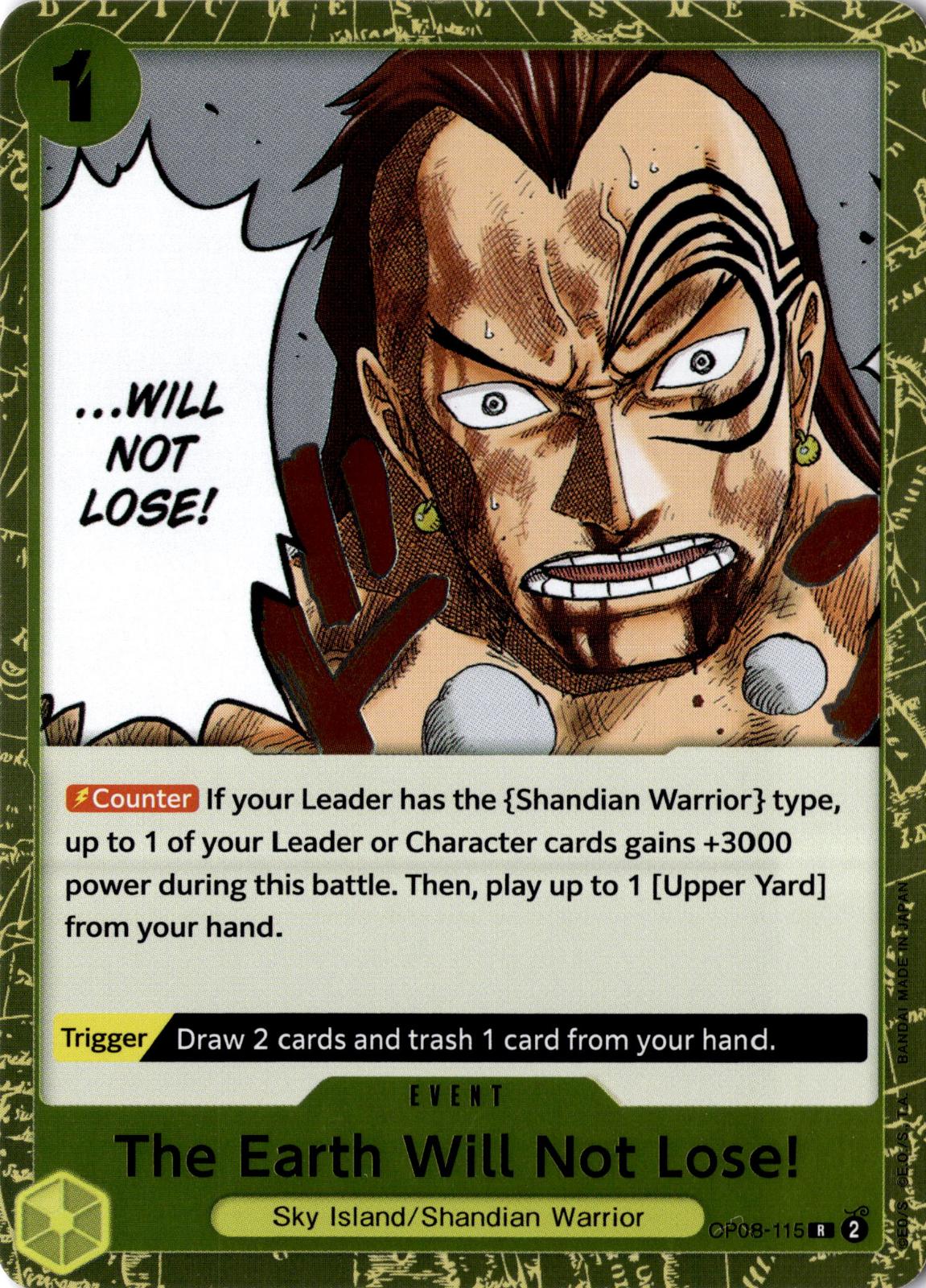 The Earth Will Not Lose! OP08-115 Rare Two Legends One Piece Foil Near Mint